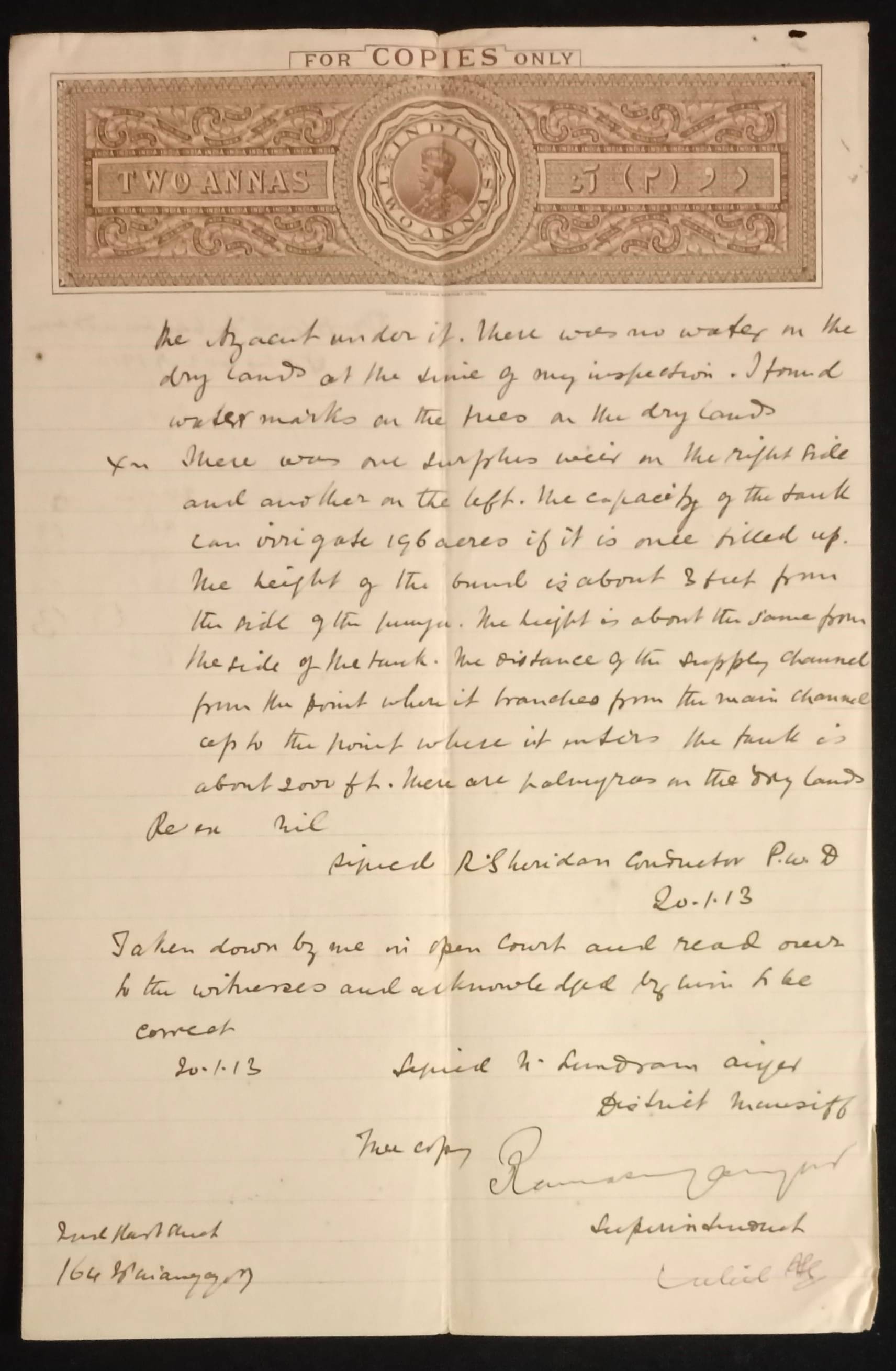 Extremely Rare Old Vintage British India George V 2 Annas Court Fee Bond Paper - Hard to Find     			Extremely Rare Old Vintage British India George V 2 Annas Court Fee Bond Paper - Hard to Find