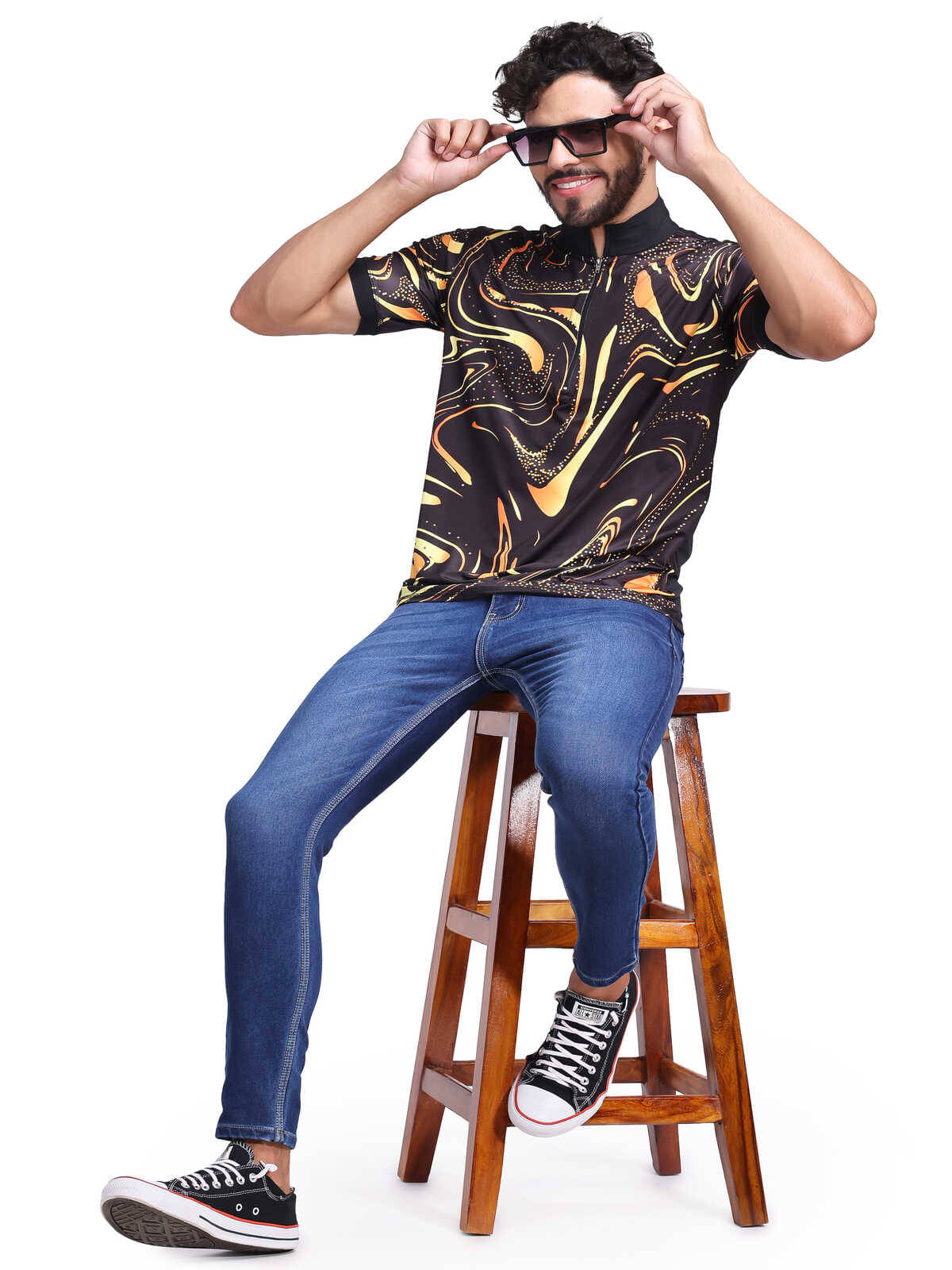     			FLIRTY SOUL Men Polyester Regular Fit Printed Polo T Shirt ( Multicolor )