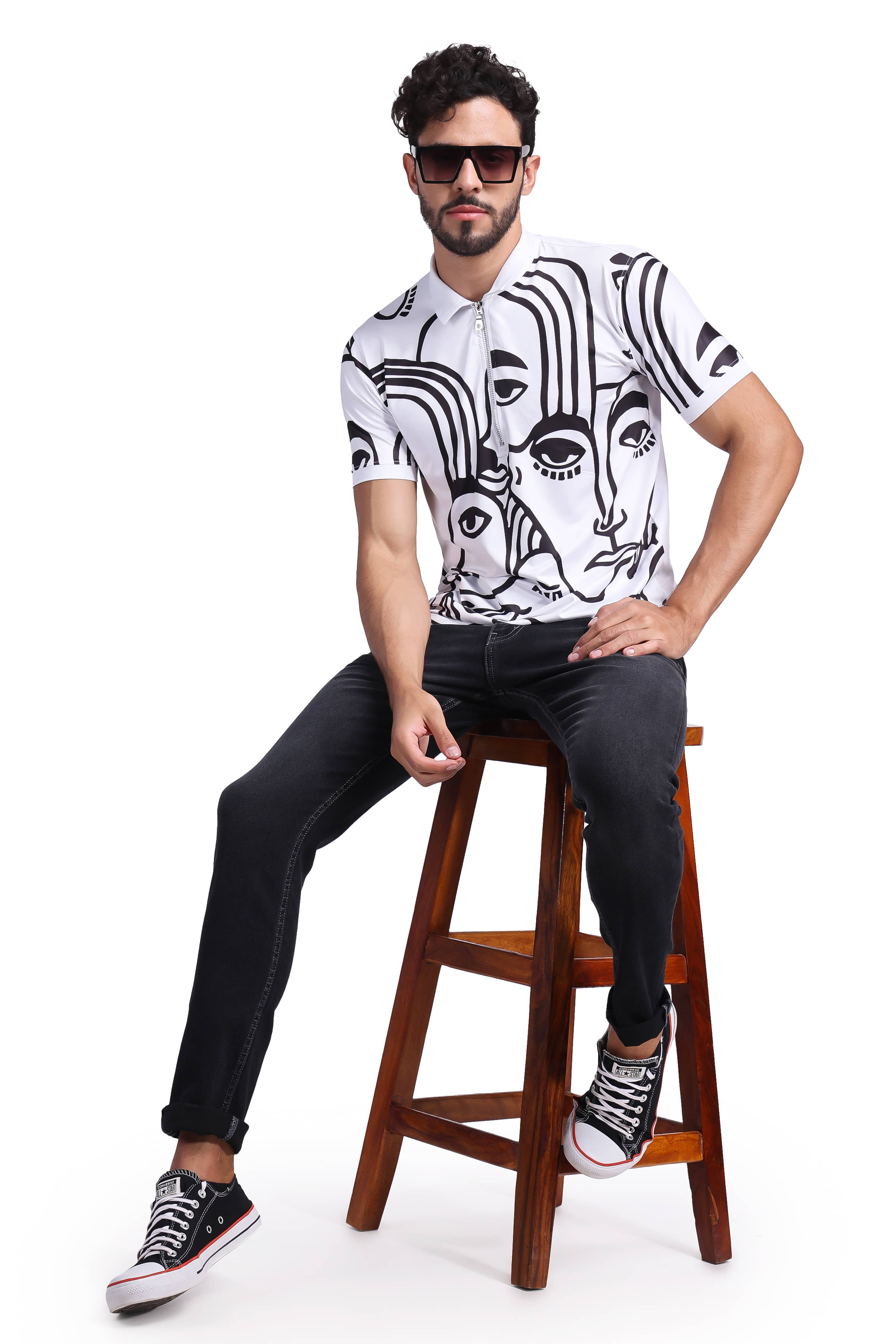     			FLIRTY SOUL Men Polyester Relaxed Fit Printed Polo T Shirt ( Multicolor )