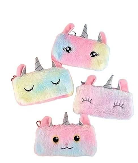     			Freedy Pack of 1 Unicorn Soft Plush Fabric Further Pencil Storage Case Pouch- Kids School Supply Organizer Students Stationery Pouch for Girls, Assorted Design unicorn Art Polyester Pencil Box  (Set of 1, Multicolor)