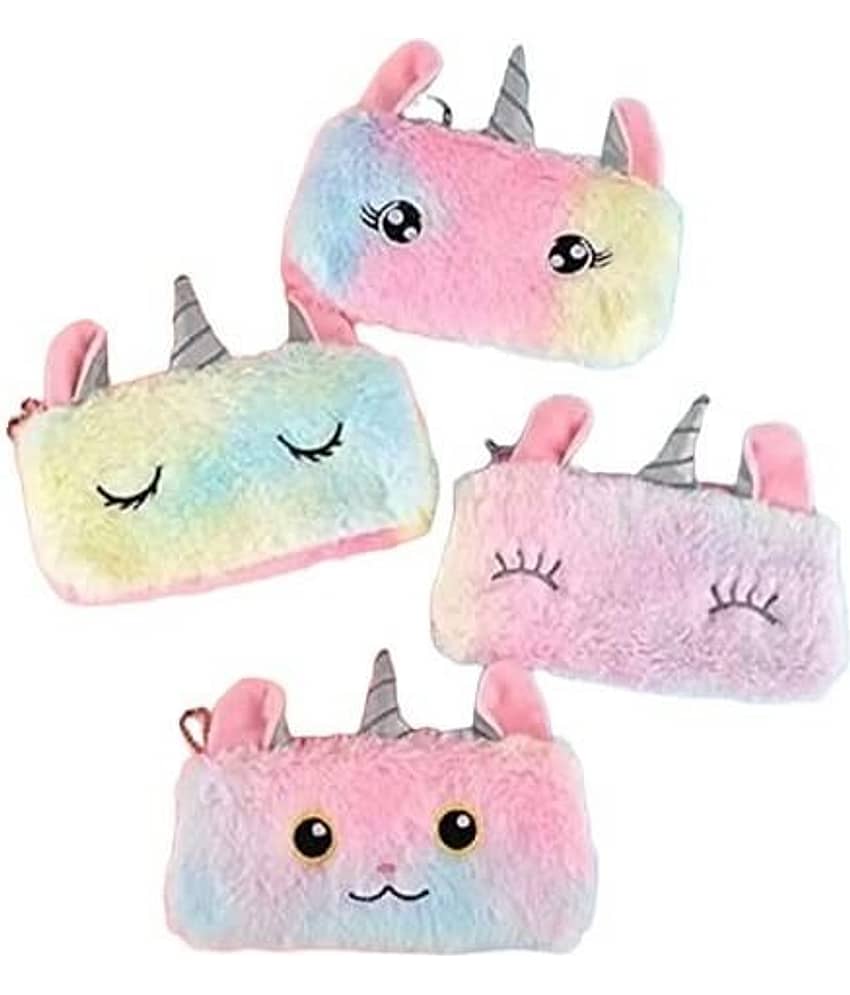 Freedy Pack of 1 Unicorn Soft Plush Fabric Further Pencil Storage Case Pouch- Kids School Supply Organizer Students Stationery Pouch for Girls, Assorted Design unicorn Art Polyester Pencil Box (Set of 1, Multicolor) - Stationery | Buy online on ZillyBuy