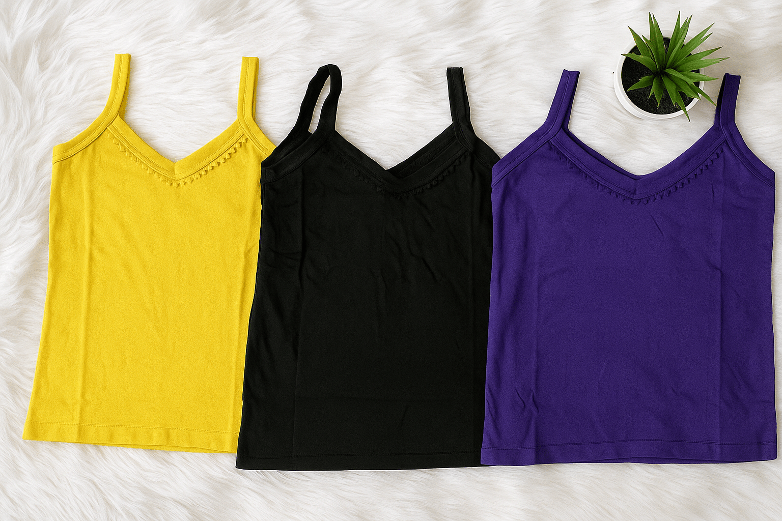     			G Beauty Pack of 3 Girls Cotton Camisoles ( Multicolor )