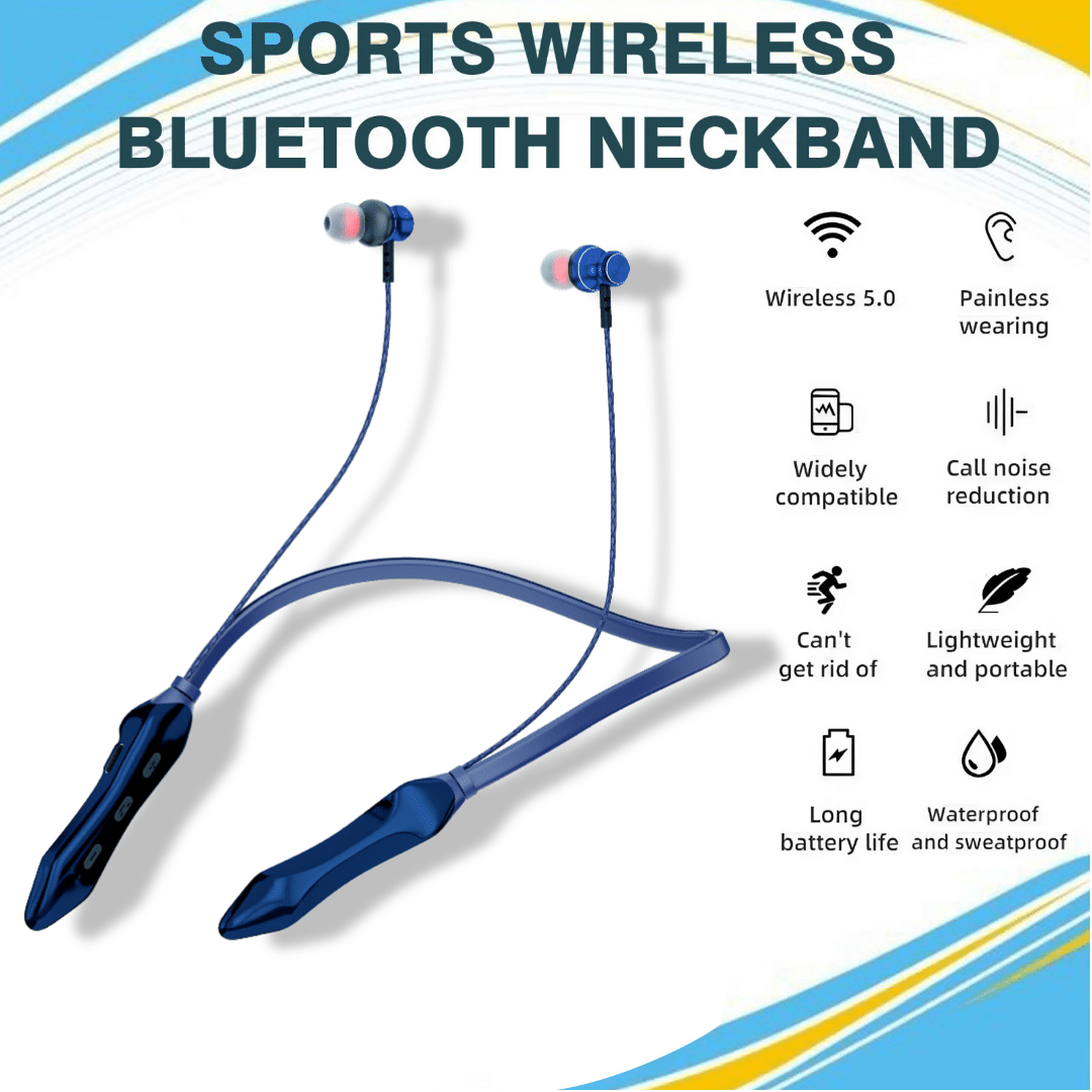     			HUG PUPPY Blue Signature Neckband – Elegant Design, Long Battery & ENC Mic
