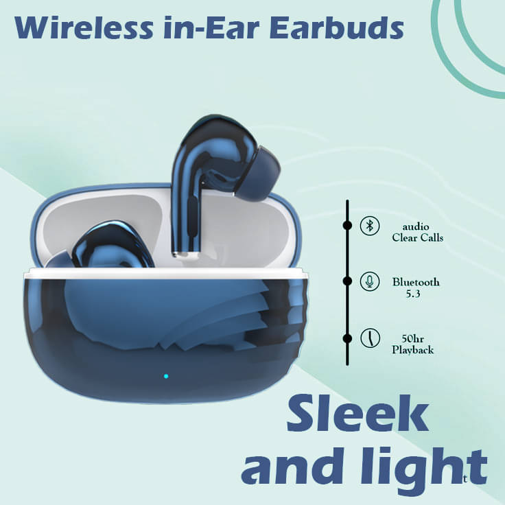     			HUG PUPPY Compact TWS Earbuds – Premium Audio, Touch Controls & IPX5 Rated (Blue)