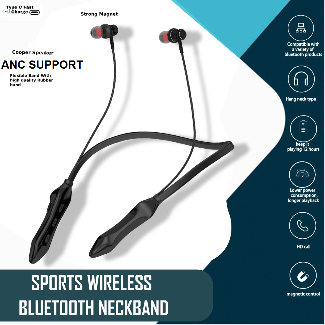     			HUG PUPPY Elite Black Neckband – 18 Hours Battery, V5.3 Bluetooth & Crystal Clear Calls