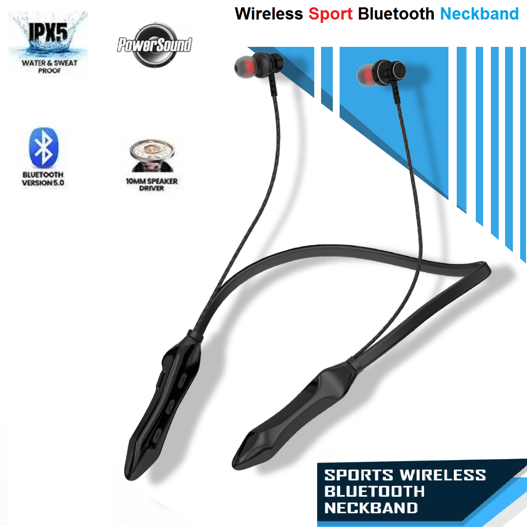     			HUG PUPPY Lux Black Wireless Neckband – Hi-Fi Sound, Magnetic Lock & Fast Charging