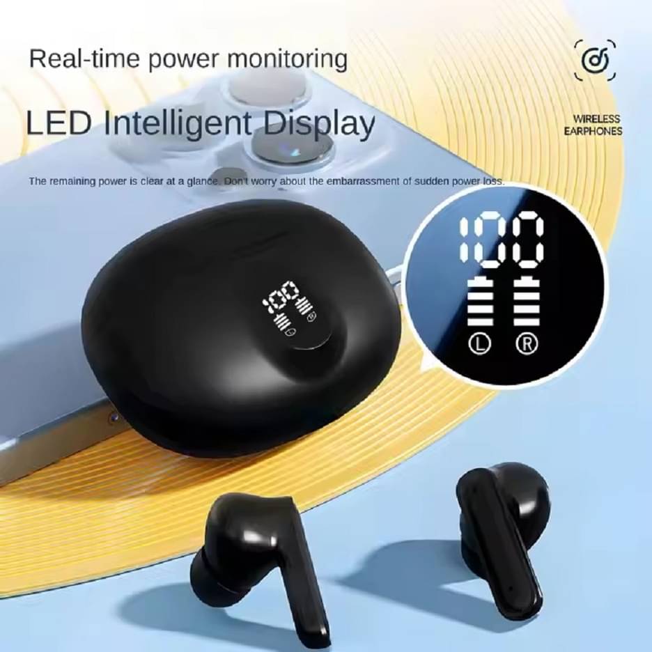     			HUG PUPPY – Stylish TWS Earbuds with LED Power Display (Black)