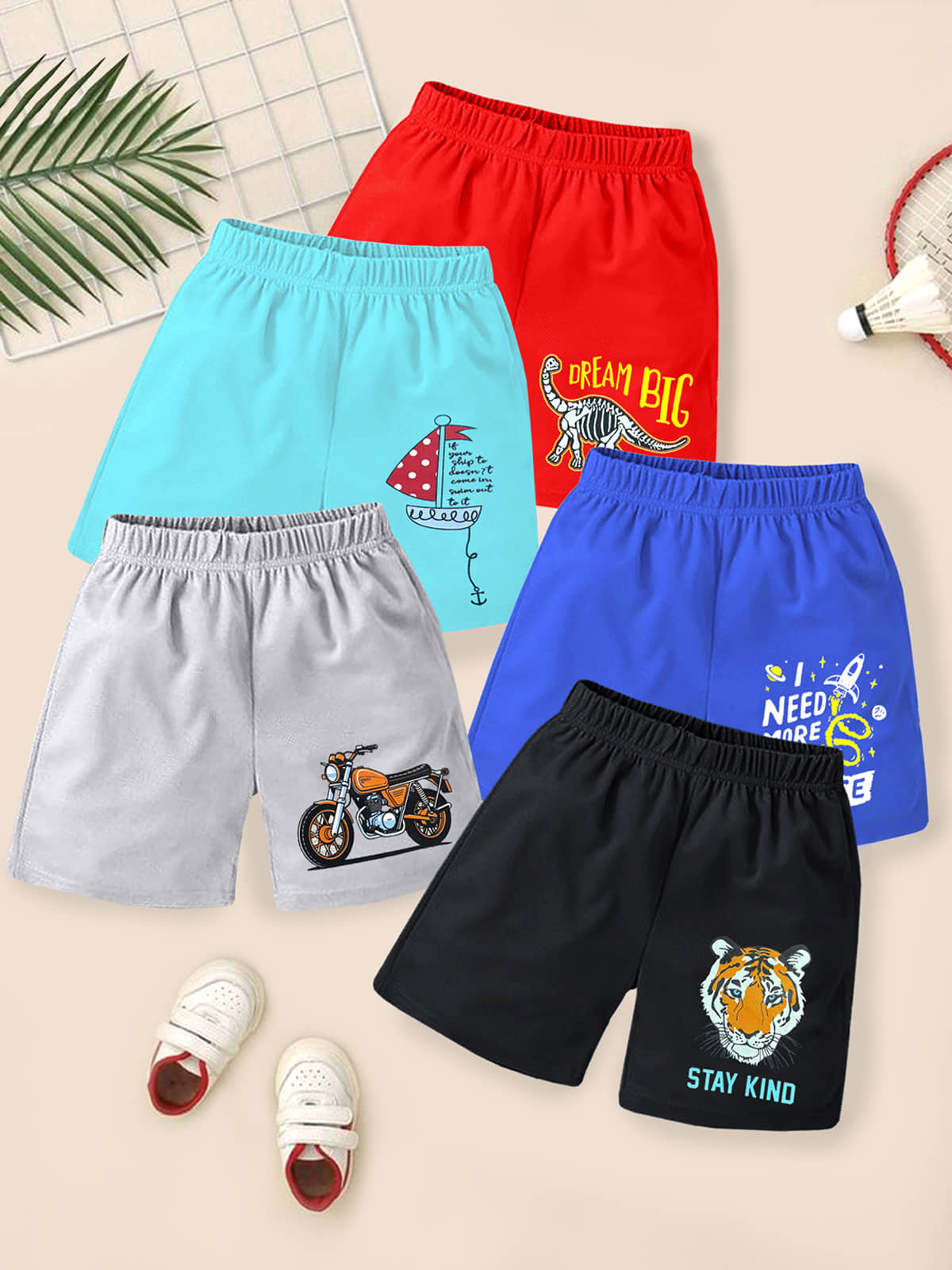 Kuchipoo Pack of 2 Cotton Blend Shorts For Boys ( Multi Color ) - Shorts | Buy online on ZillyBuy