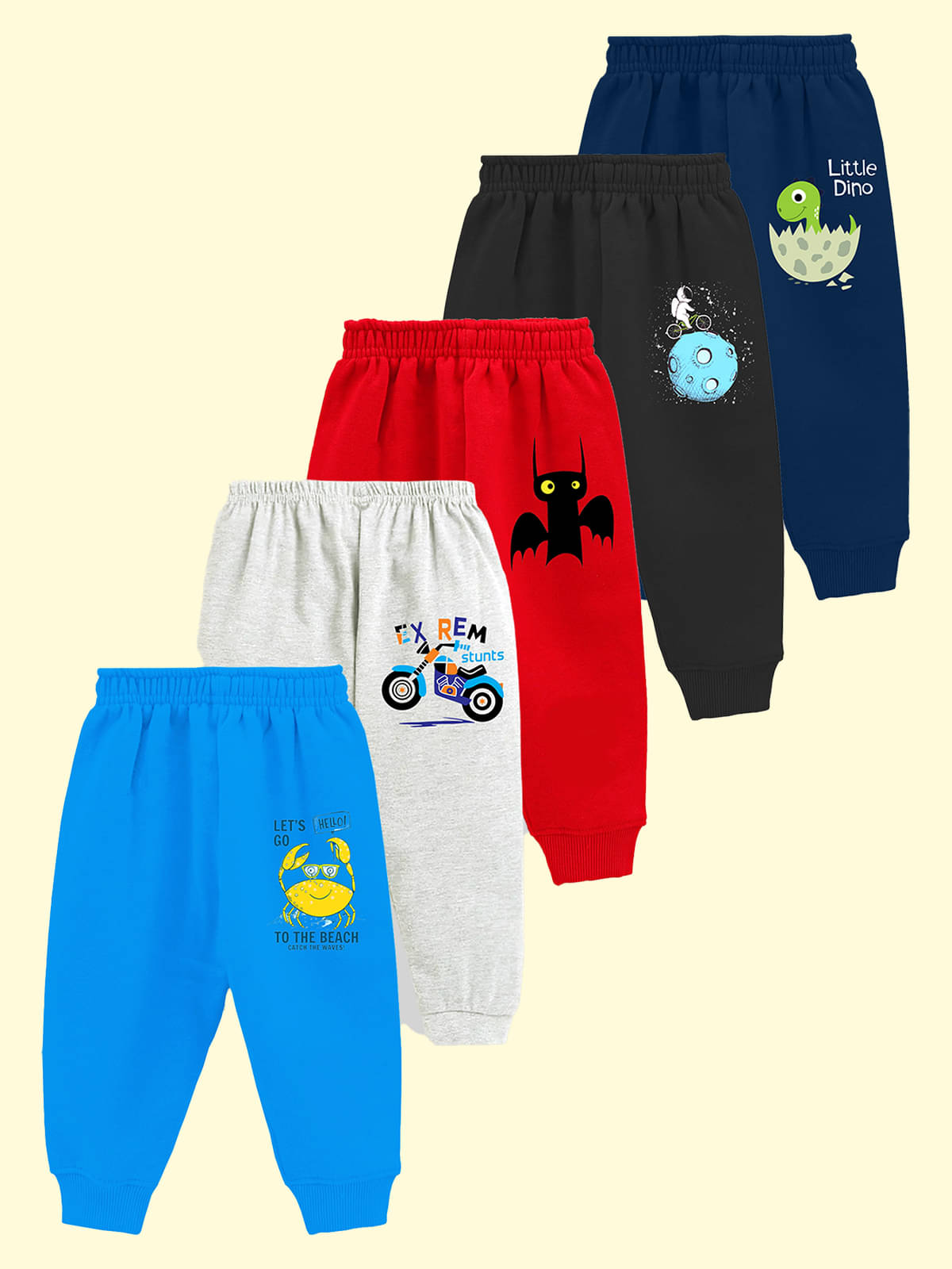     			Kuchipoo Pack of 5 Boys Cotton Blend Trackpant ( Multicolor 12 )