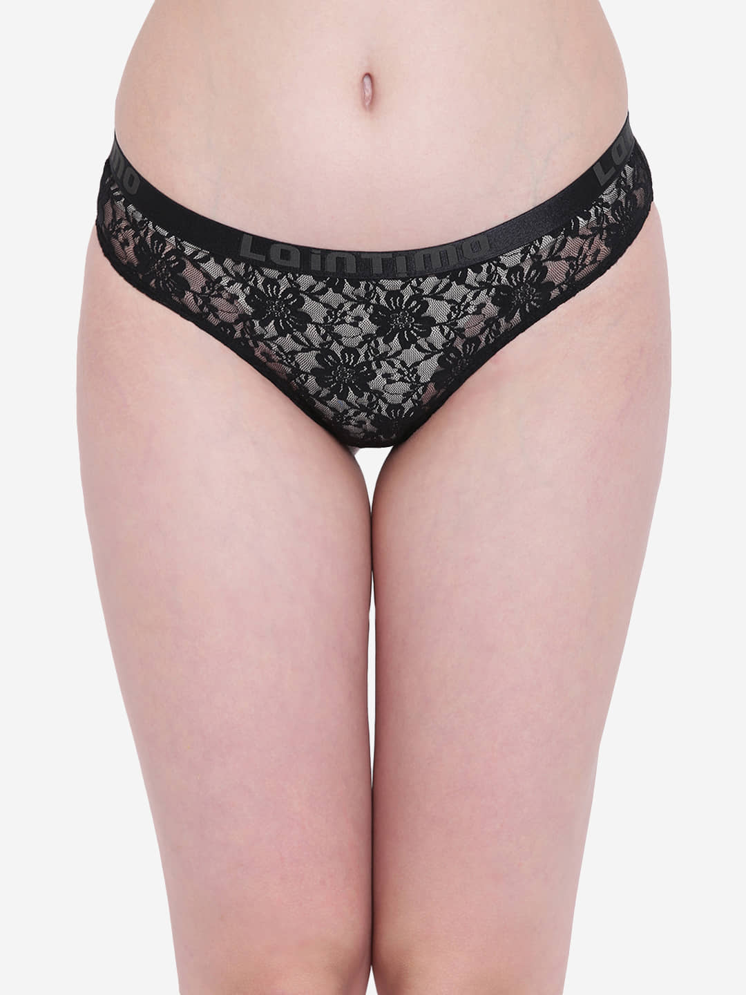 La Intimo Pack of 1 Nylon Bikini For Women ( Black )