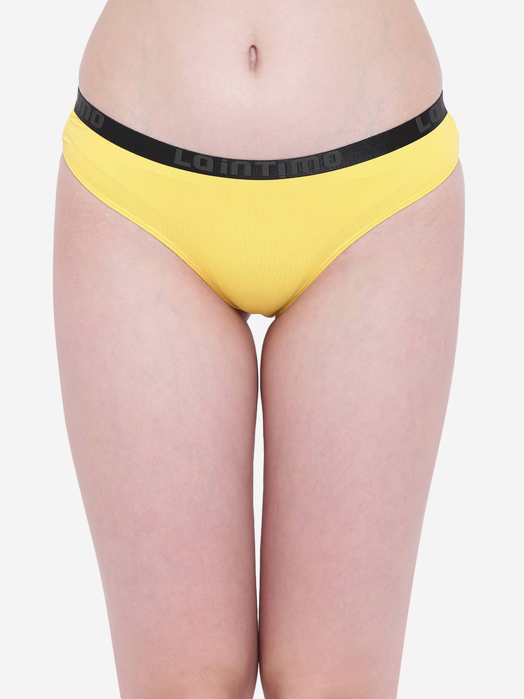     			La Intimo Pack of 1 Nylon Bikini For Women ( Yellow )