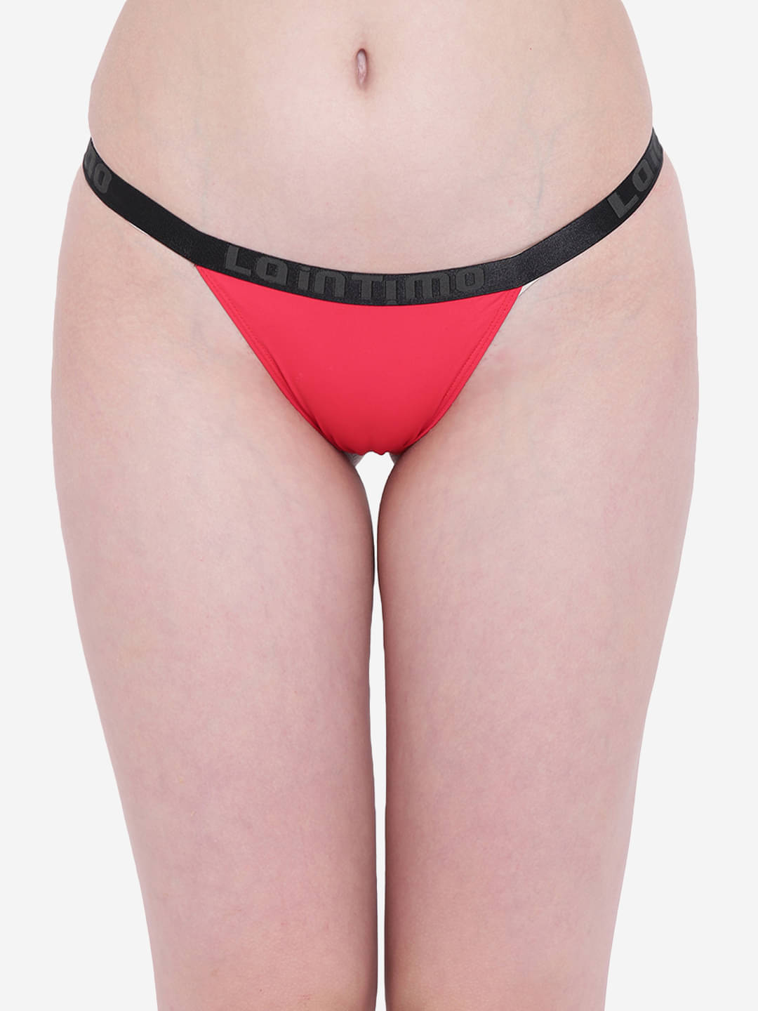     			La Intimo Pack of 1 Nylon Bikini For Women ( Red )
