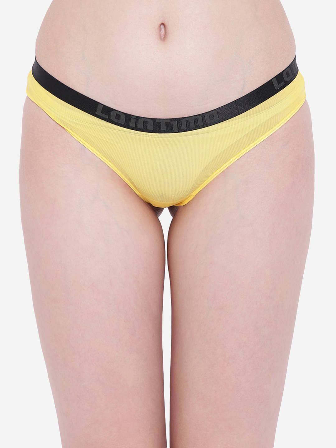     			La Intimo Pack of 1 Nylon Bikini For Women ( Yellow )