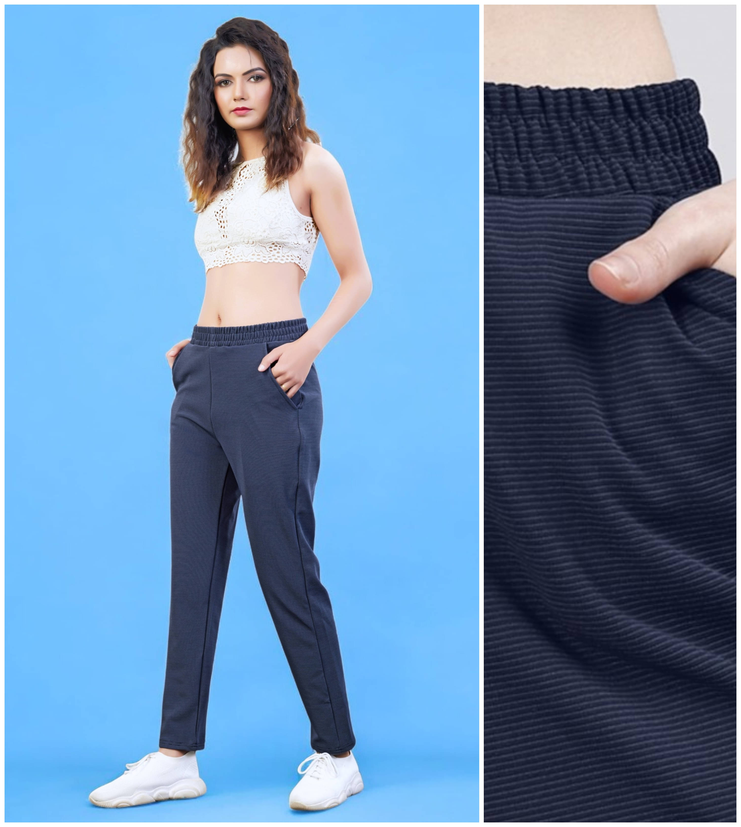     			Leewan Pack of 1 Cotton Straight Women's Joggers ( Navy Blue )