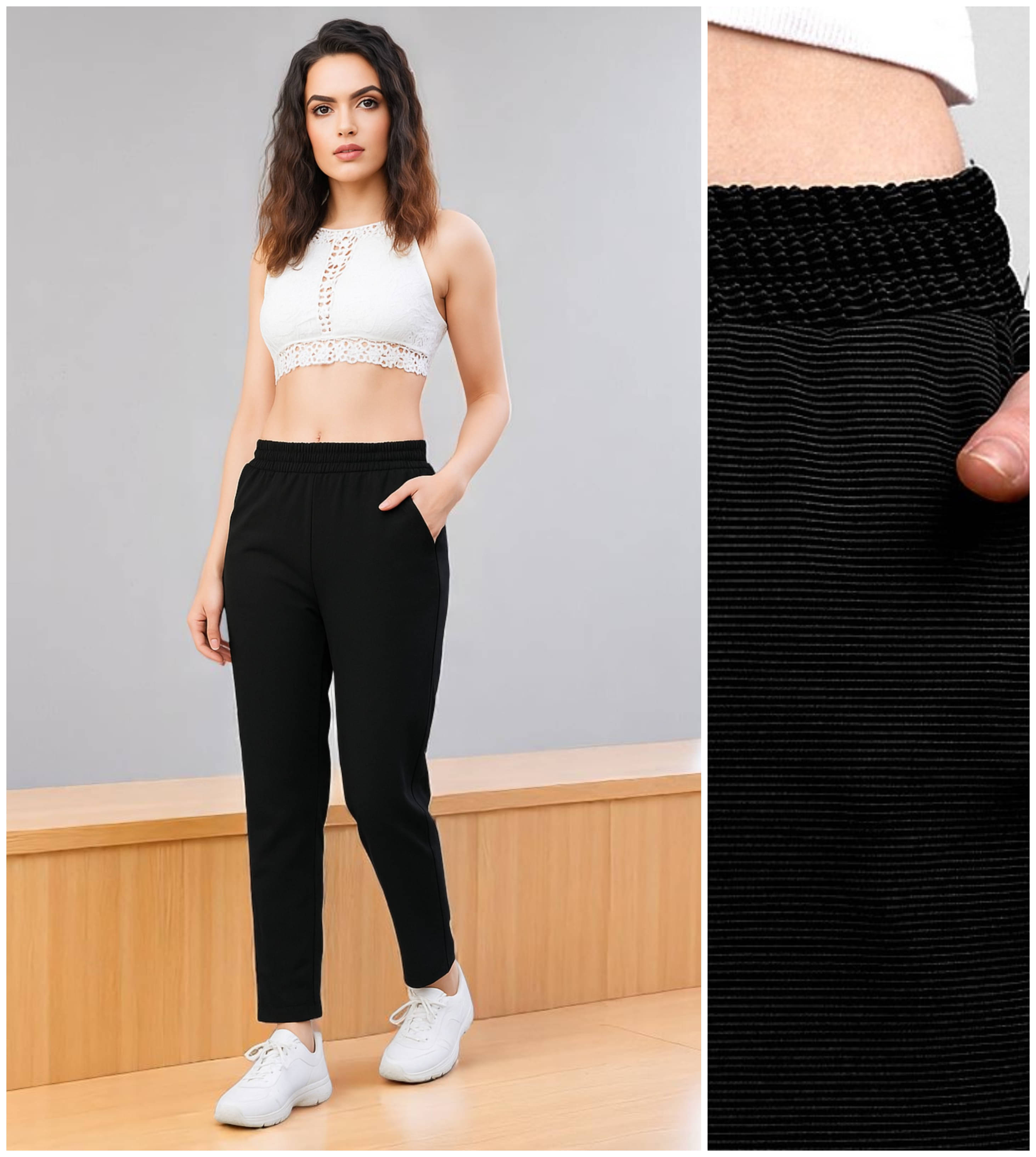     			Leewan Pack of 1 Cotton Straight Women's Joggers ( Black )