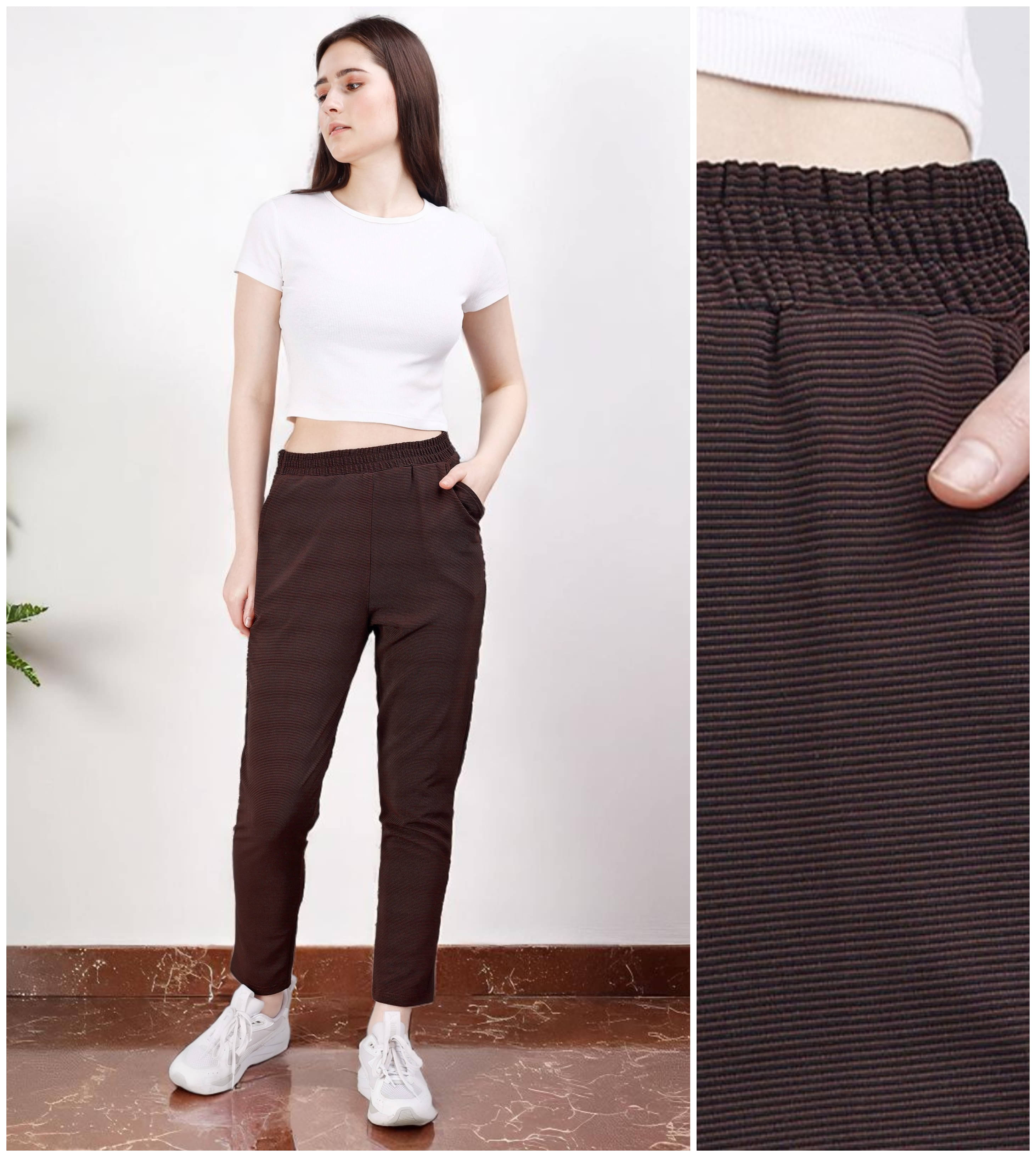     			Leewan Pack of 1 Cotton Straight Women's Joggers ( Brown )