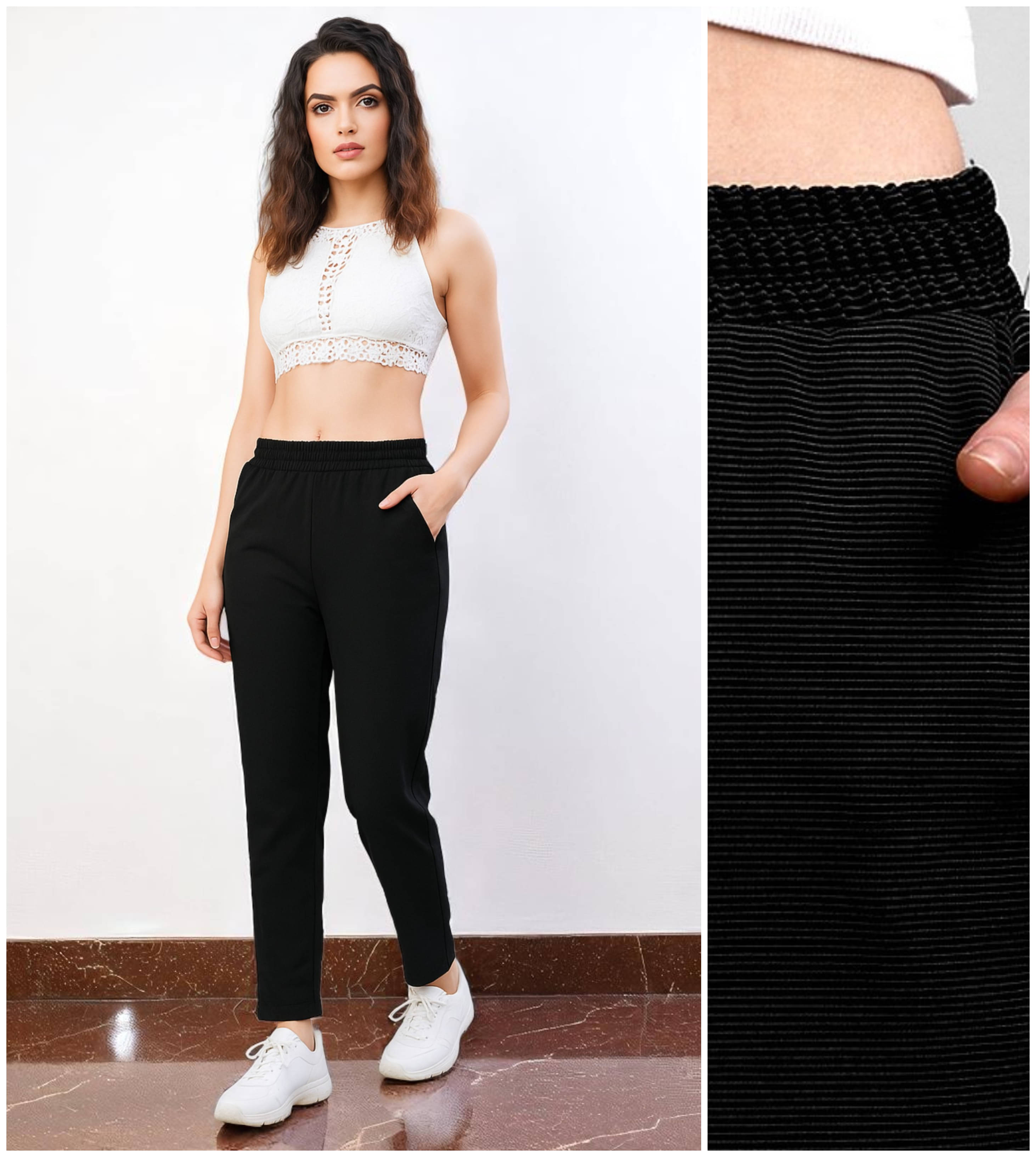     			Leewan Pack of 1 Cotton Straight Women's Joggers ( Black )