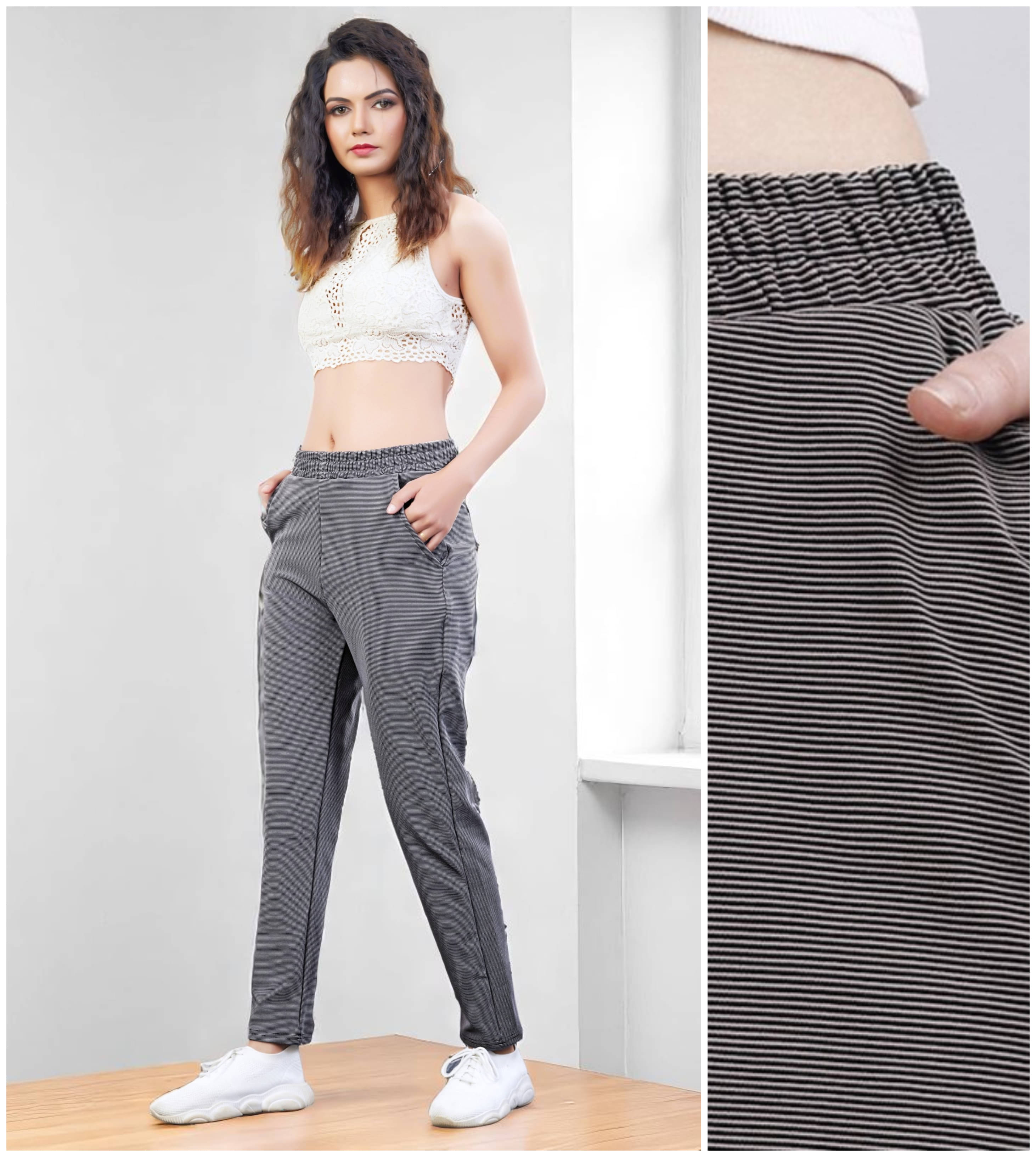     			Leewan Women Knitted Joggers ( Light Grey )