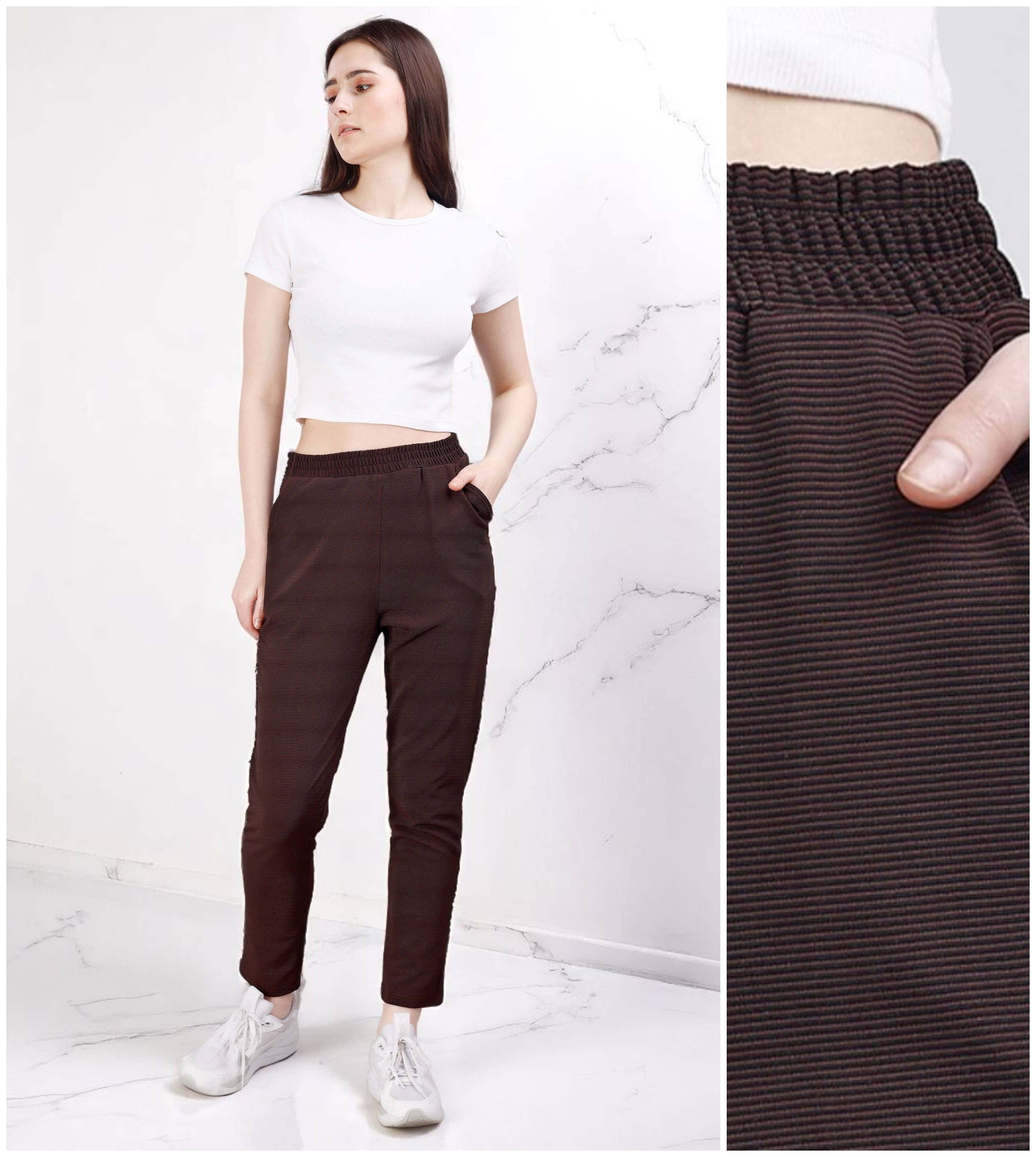     			Leewan Pack of 1 Cotton Straight Women's Joggers ( Brown )