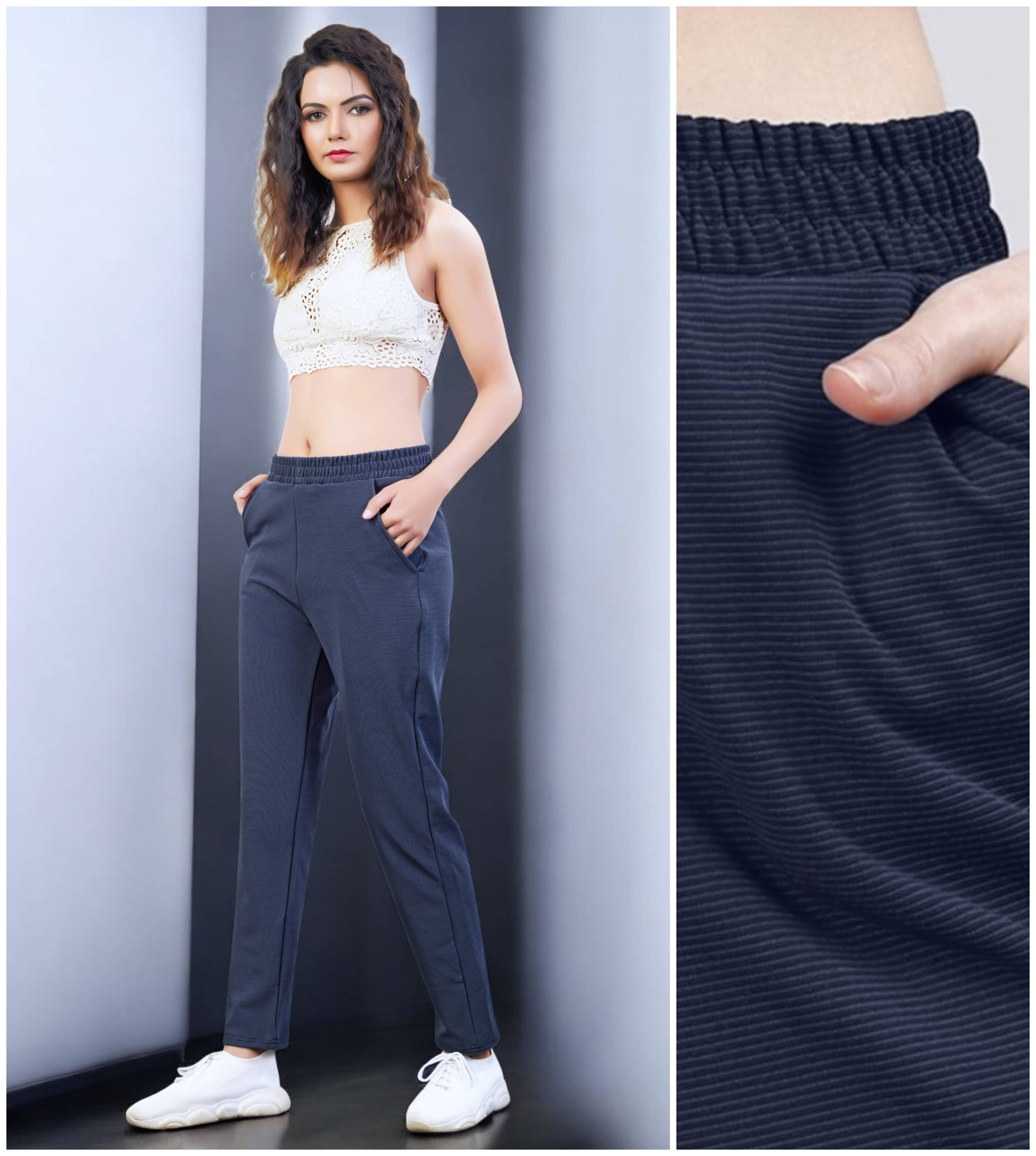     			Leewan Pack of 1 Cotton Straight Women's Joggers ( Navy Blue )