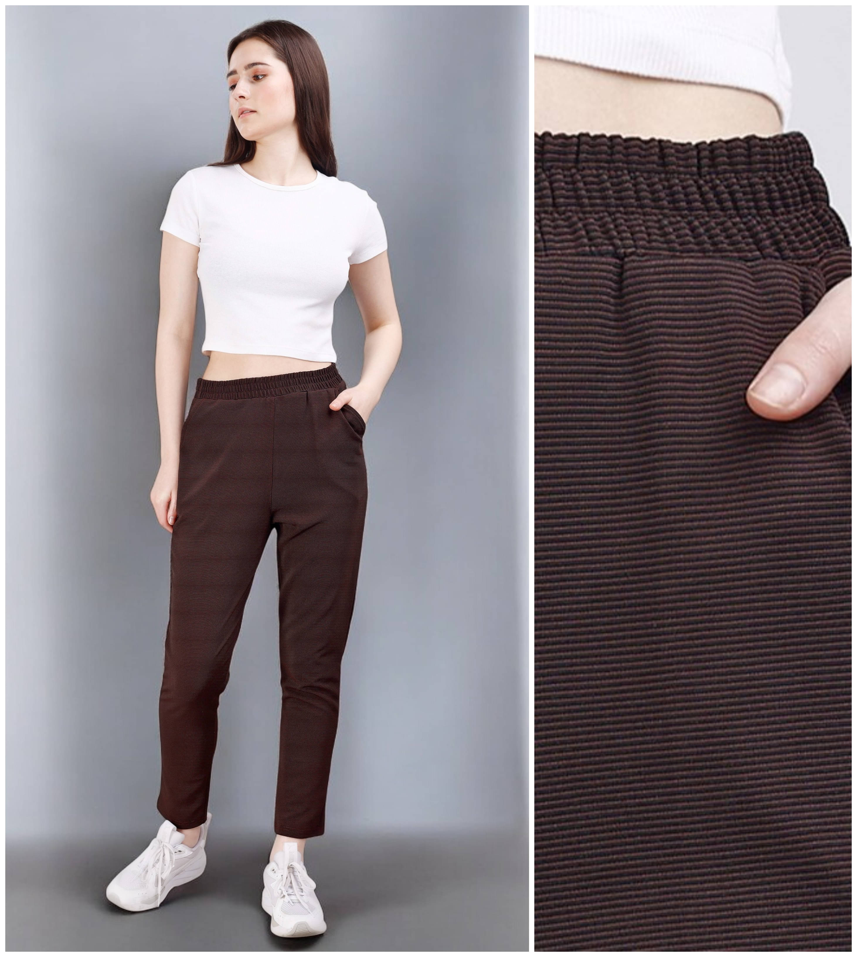     			Leewan Pack of 1 Cotton Straight Women's Joggers ( Brown )