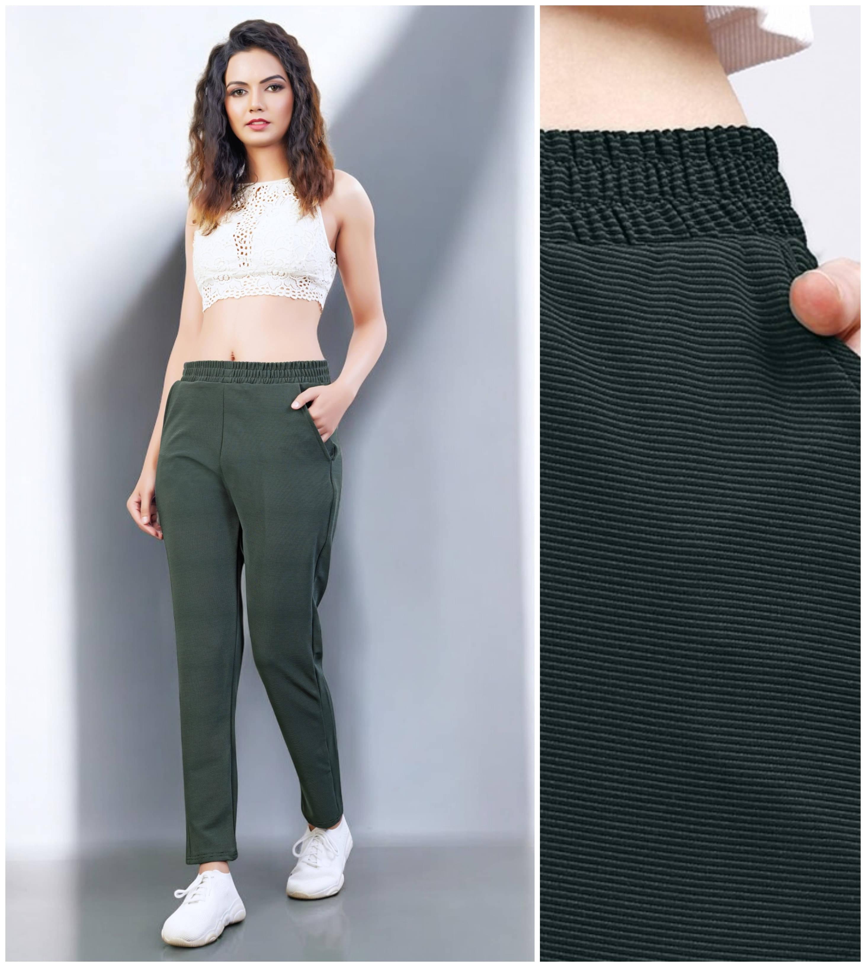     			Leewan Pack of 1 Cotton Straight Women's Joggers ( Green )