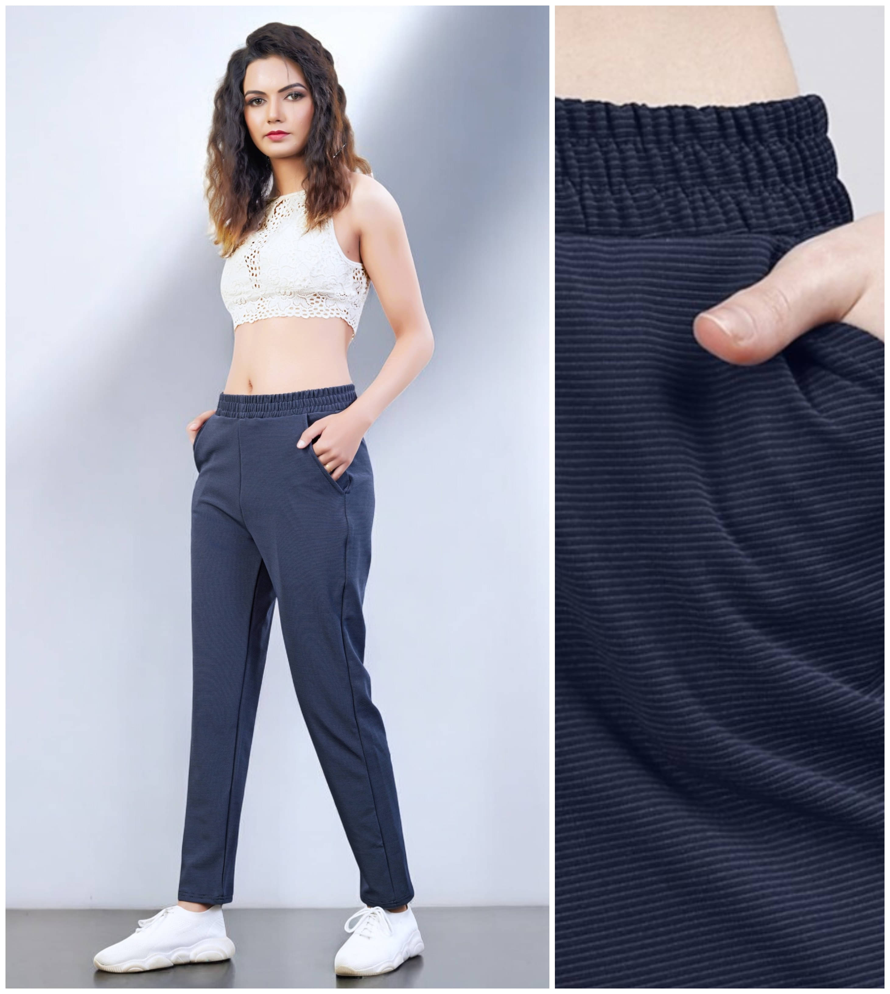     			Leewan Pack of 1 Cotton Straight Women's Joggers ( Navy Blue )