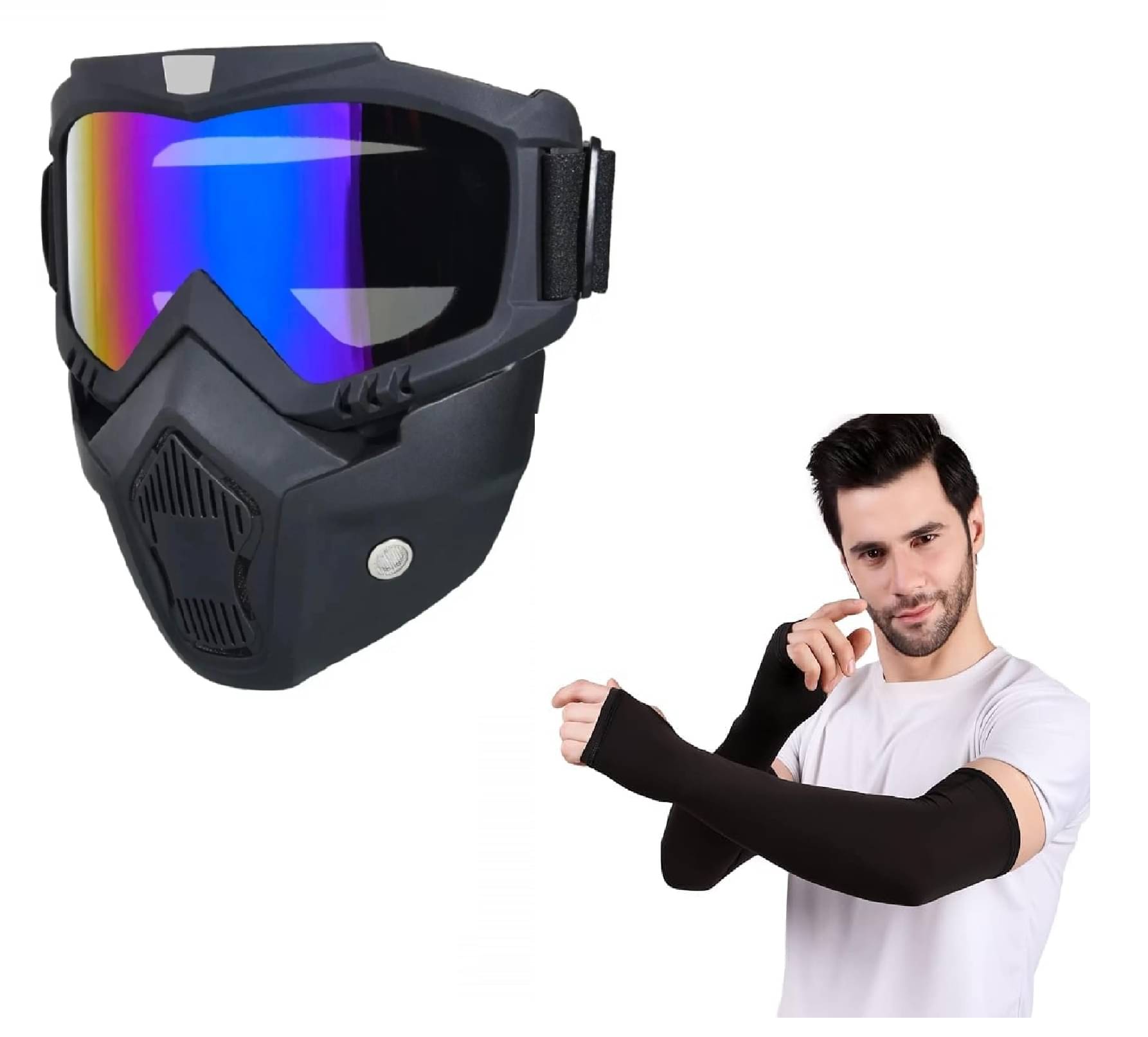 Lightweight Arm Sleeves & Face Mask. Easy wear, full sun protection for all outdoor activities. Lightweight Arm Sleeves & Face Mask. Easy wear, full sun protection for all outdoor activities.