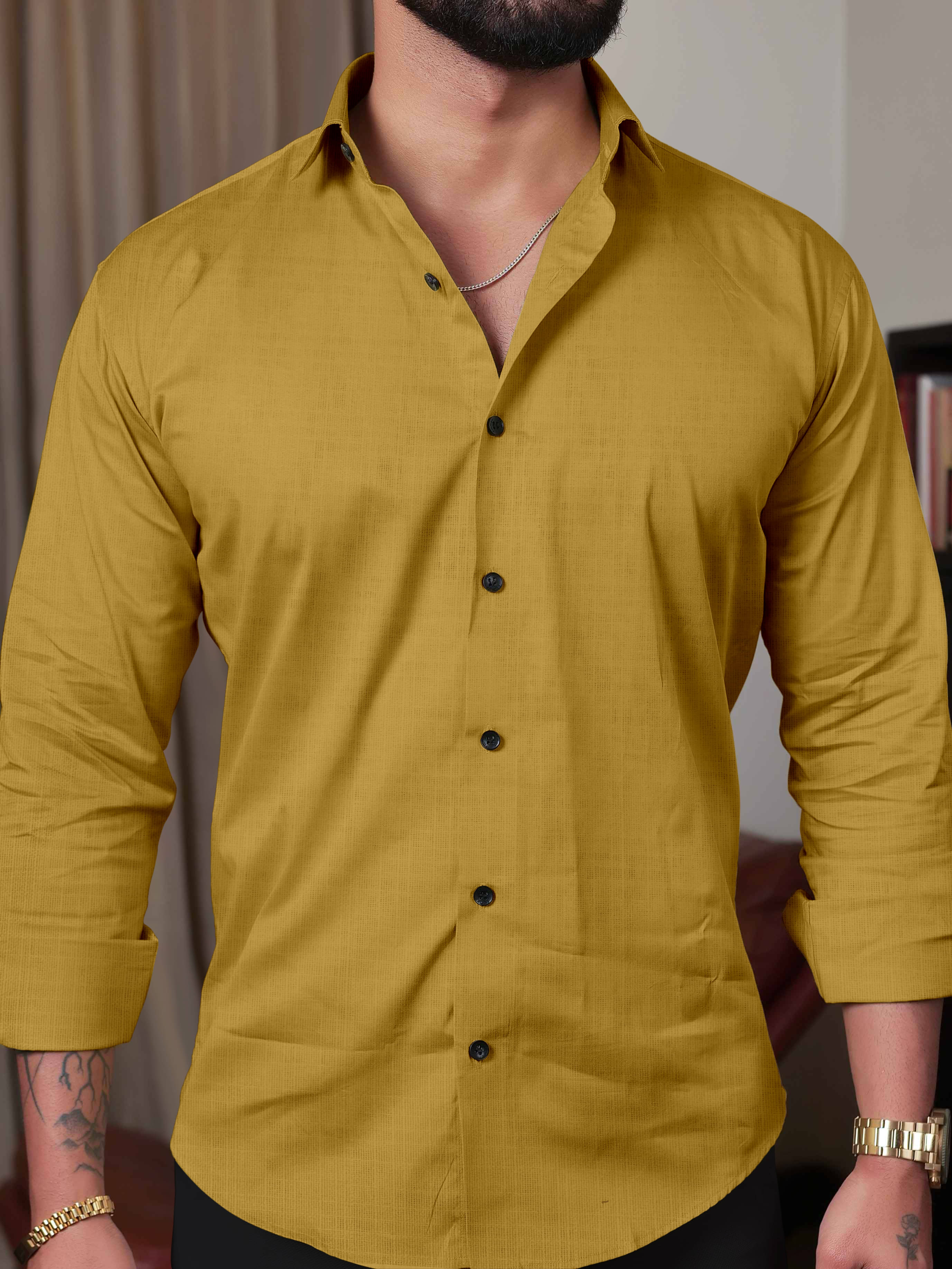 Lynx ent Linen Regular Fit Solids Full Sleeves Men's Casual Shirt - Mustard ( Pack of 1 ) Lynx ent Linen Regular Fit Solids Full Sleeves Men's Casual Shirt - Mustard ( Pack of 1 )