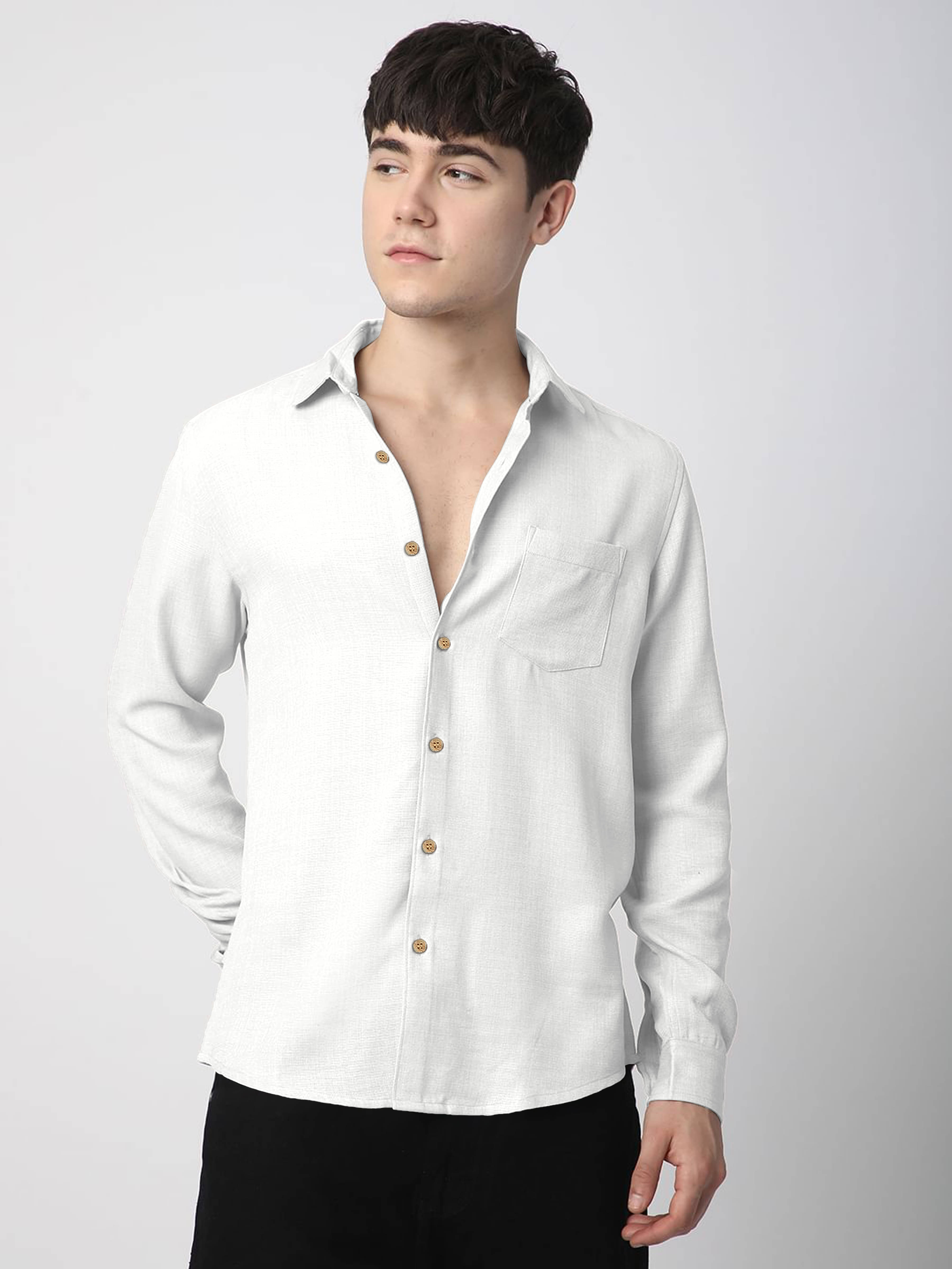     			Lynx ent Linen Regular Fit Solids Full Sleeves Men's Casual Shirt - White ( Pack of 1 )