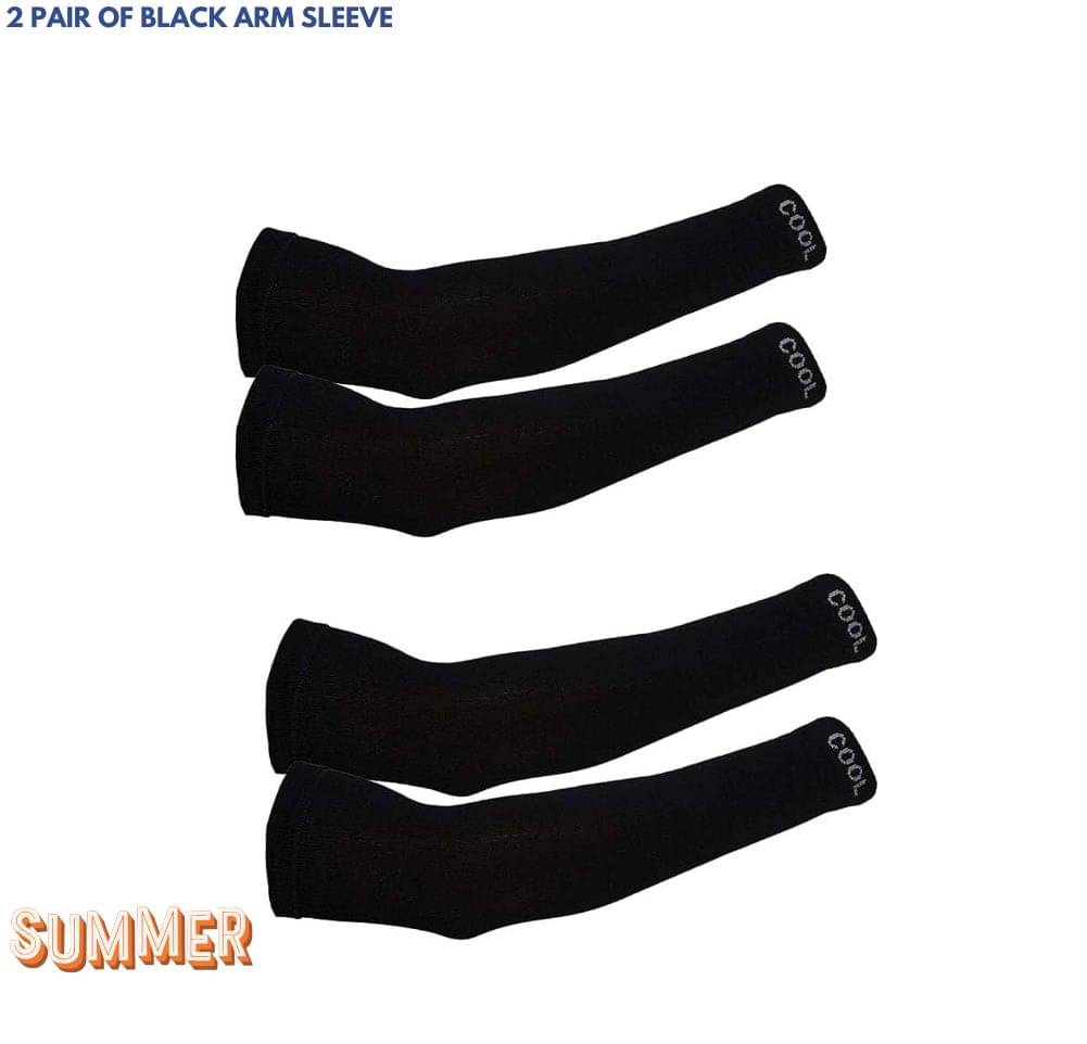     			MANSUDH Black Solid Riding Sleeves ( Set of 2 )