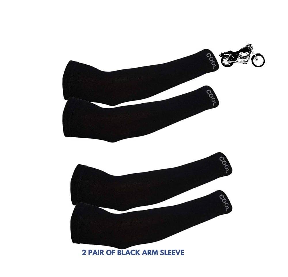 MANSUDH Black Solid Riding Sleeves ( Set of 2 )     			MANSUDH Black Solid Riding Sleeves ( Set of 2 )