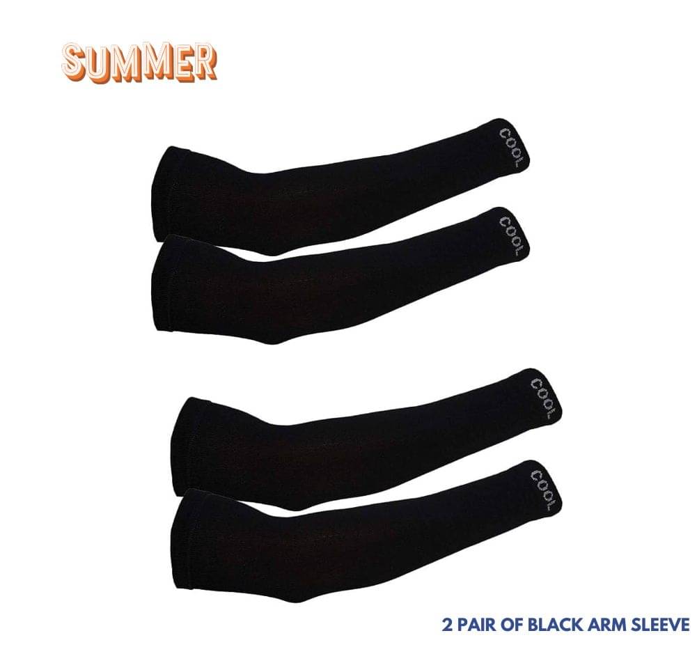     			MANSUDH Black Solid Riding Sleeves ( Set of 2 )