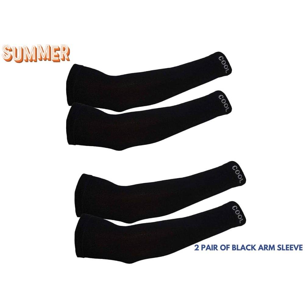     			MANSUDH Black Solid Riding Sleeves ( Set of 2 )