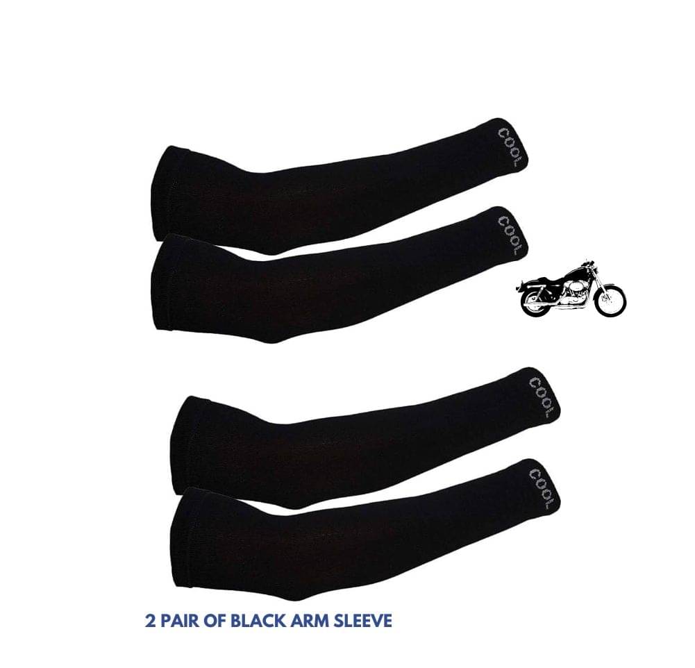 MANSUDH Black Solid Riding Sleeves ( Set of 2 )     			MANSUDH Black Solid Riding Sleeves ( Set of 2 )