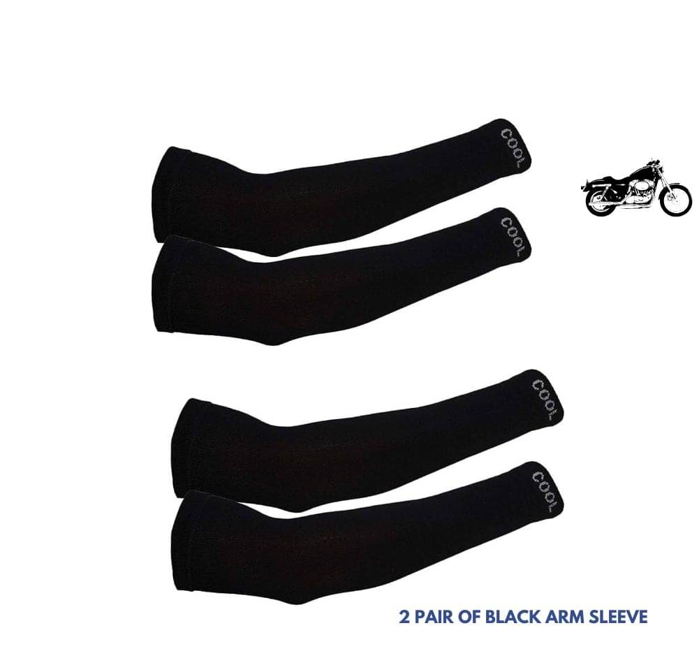 MANSUDH Black Solid Riding Sleeves ( Set of 2 )     			MANSUDH Black Solid Riding Sleeves ( Set of 2 )