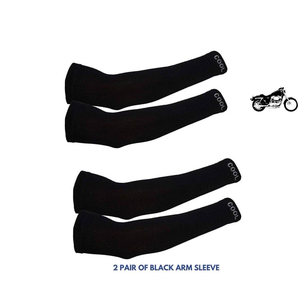 MANSUDH Black Solid Riding Sleeves ( Set of 2 )     			MANSUDH Black Solid Riding Sleeves ( Set of 2 )