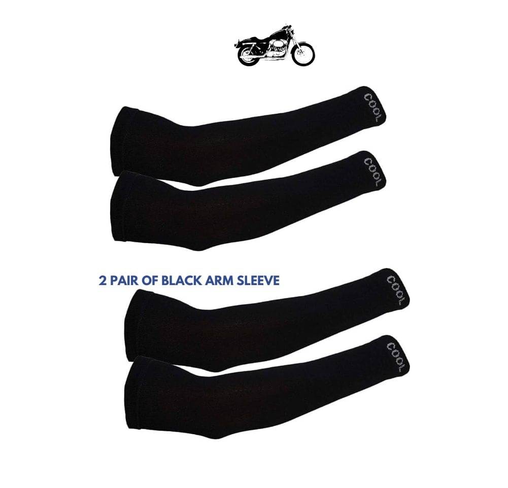 MANSUDH Black Solid Riding Sleeves ( Set of 2 )     			MANSUDH Black Solid Riding Sleeves ( Set of 2 )
