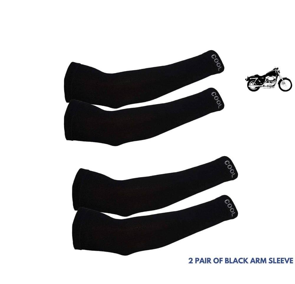     			MANSUDH Black Solid Riding Sleeves ( Set of 2 )