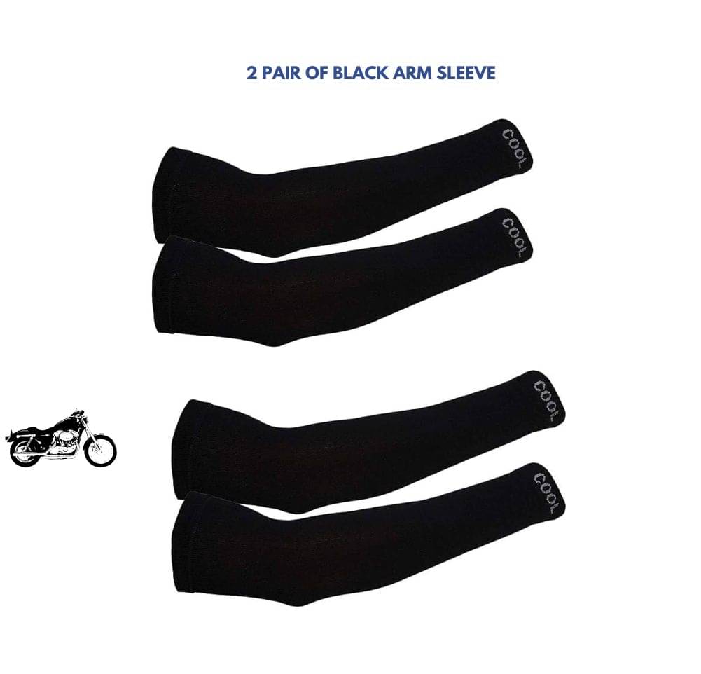 MANSUDH Black Solid Riding Sleeves ( Set of 2 )     			MANSUDH Black Solid Riding Sleeves ( Set of 2 )