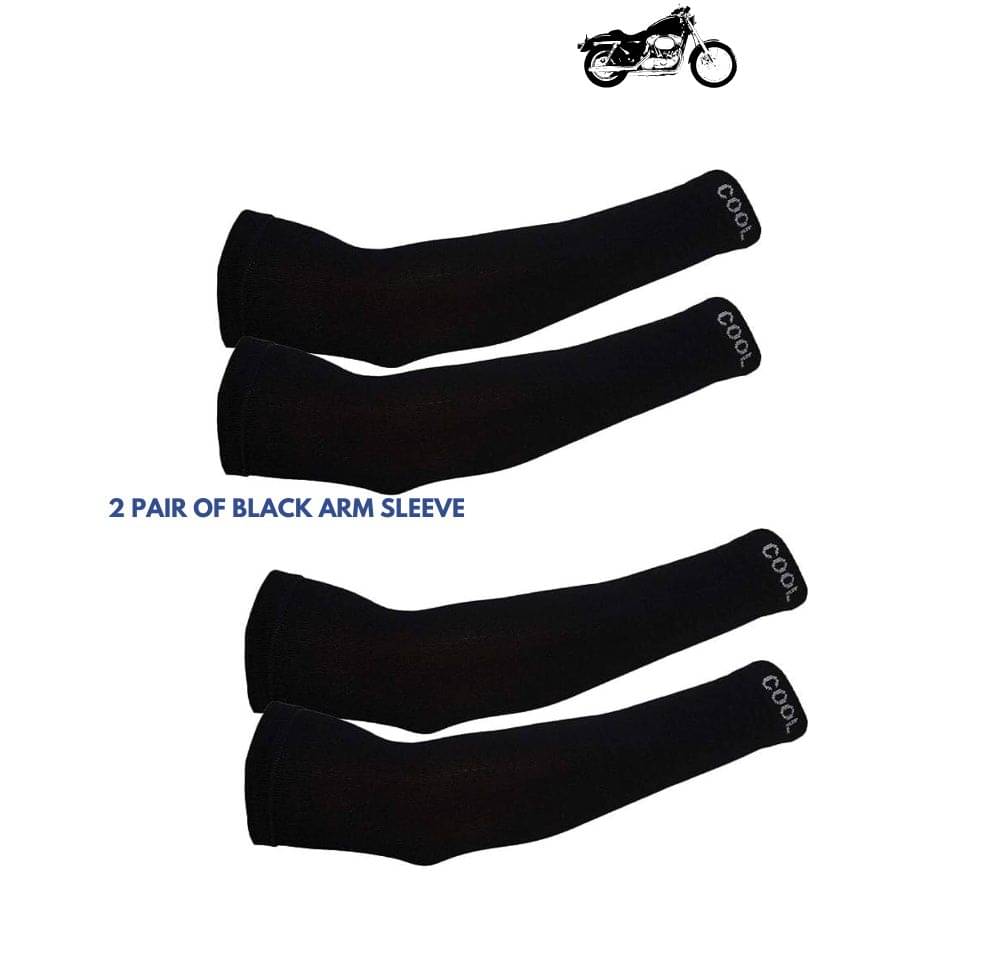 MANSUDH Black Solid Riding Sleeves ( Set of 2 )     			MANSUDH Black Solid Riding Sleeves ( Set of 2 )