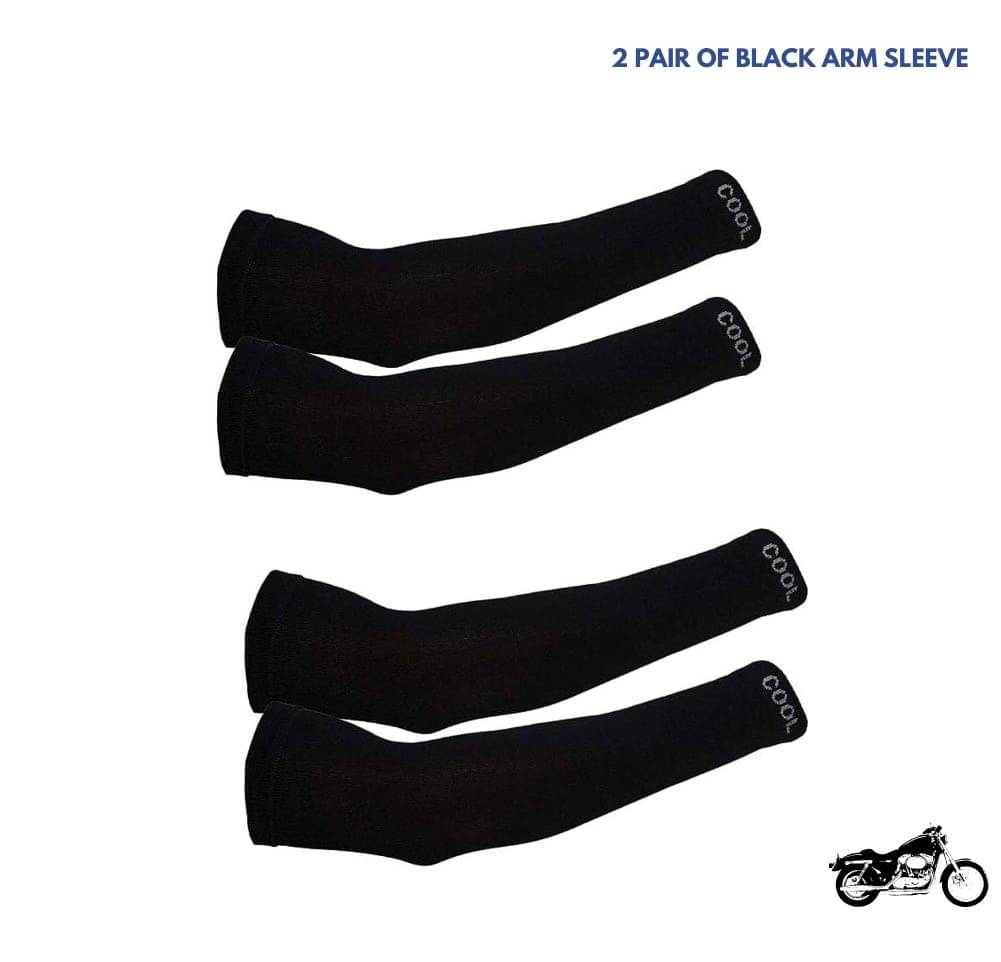 MANSUDH Black Solid Riding Sleeves ( Set of 2 )     			MANSUDH Black Solid Riding Sleeves ( Set of 2 )