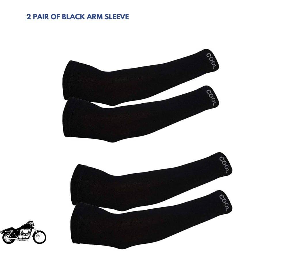     			MANSUDH Black Solid Riding Sleeves ( Set of 2 )