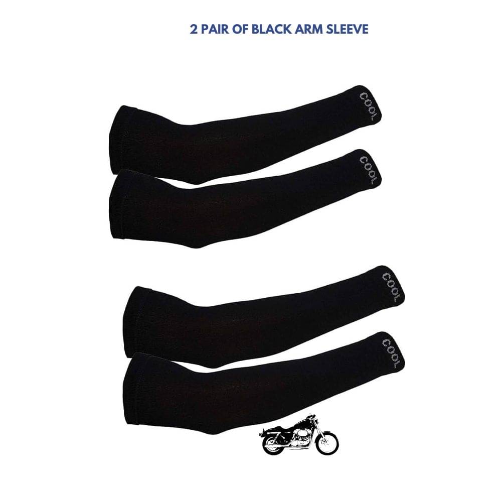     			MANSUDH Black Solid Riding Sleeves ( Set of 2 )