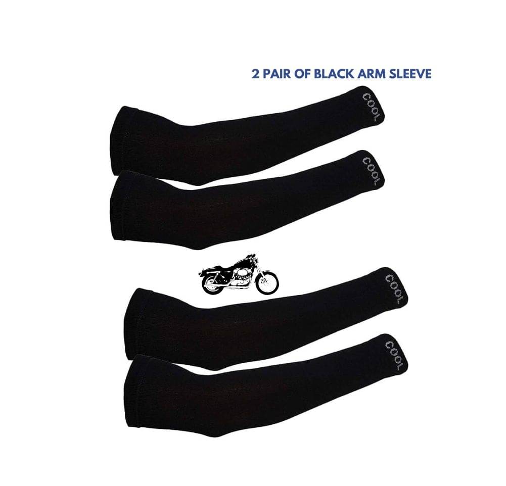 MANSUDH Black Solid Riding Sleeves ( Set of 2 )     			MANSUDH Black Solid Riding Sleeves ( Set of 2 )