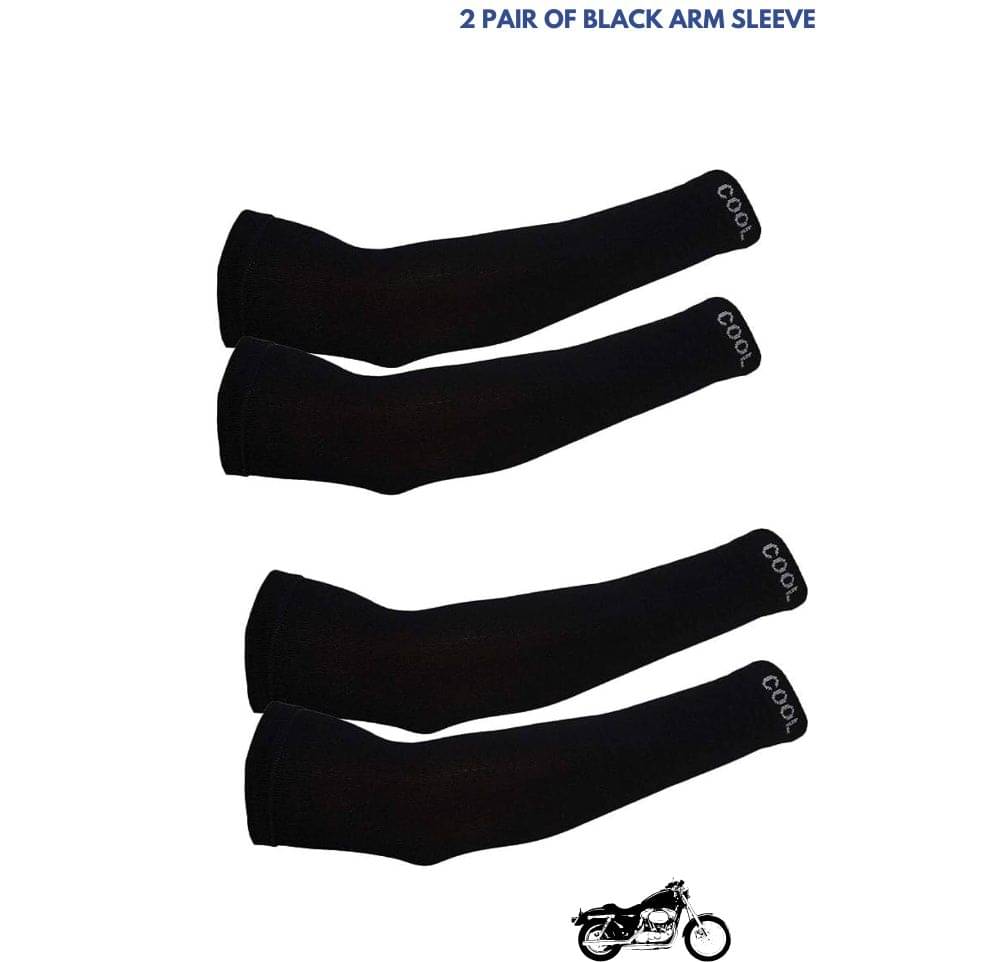     			MANSUDH Black Solid Riding Sleeves ( Set of 2 )