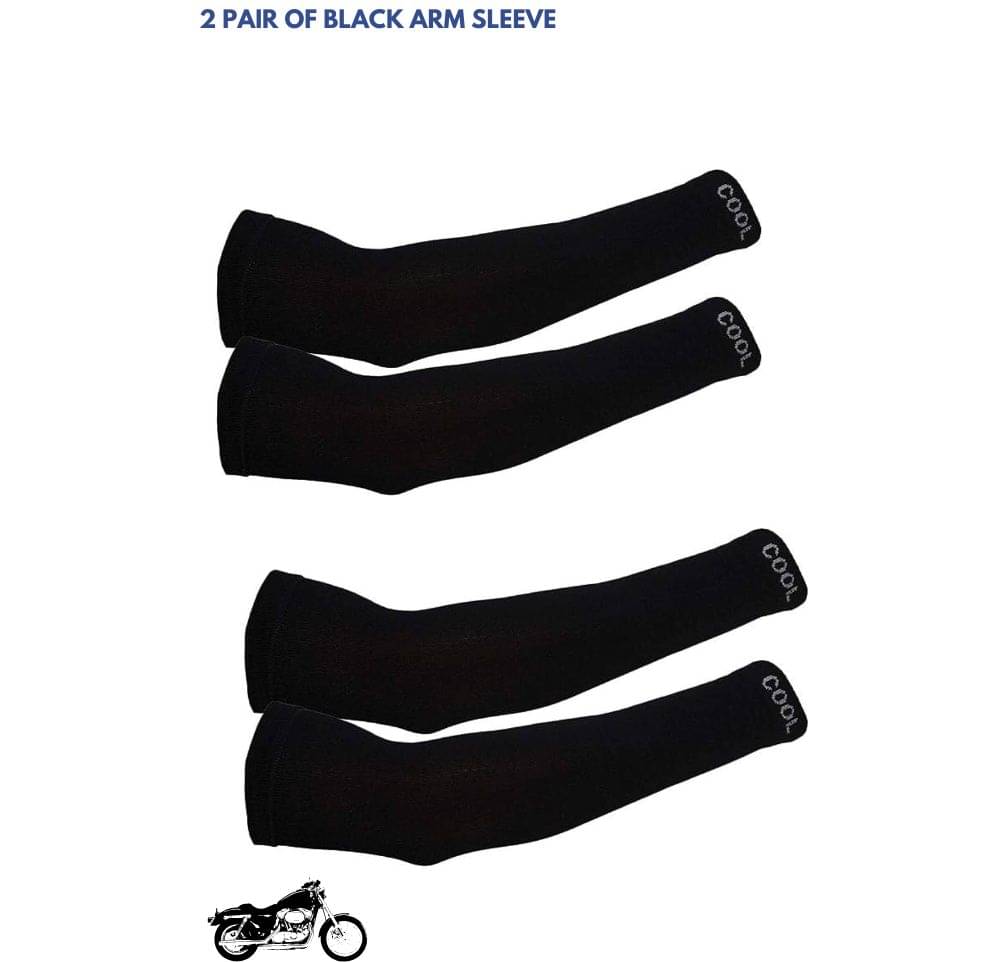 MANSUDH Black Solid Riding Sleeves ( Set of 2 )     			MANSUDH Black Solid Riding Sleeves ( Set of 2 )