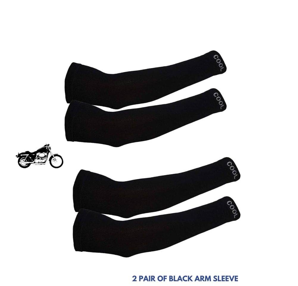 MANSUDH Black Solid Riding Sleeves ( Set of 2 )     			MANSUDH Black Solid Riding Sleeves ( Set of 2 )