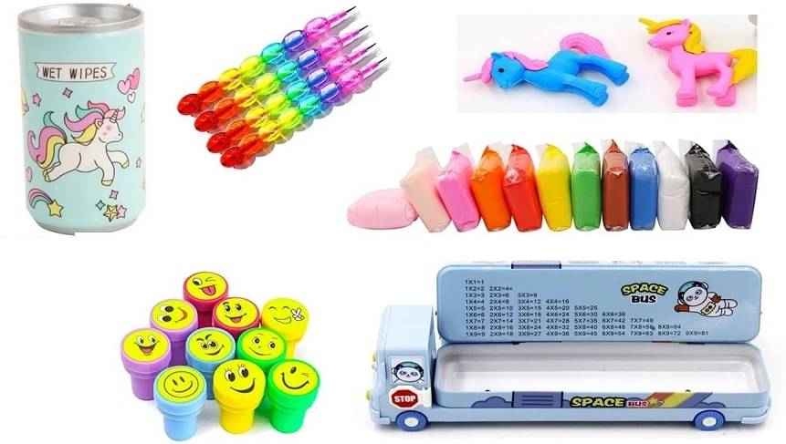     			MINDFIT Combo of Educational School Stationary Item Birthday Return Gift Idea For Kids