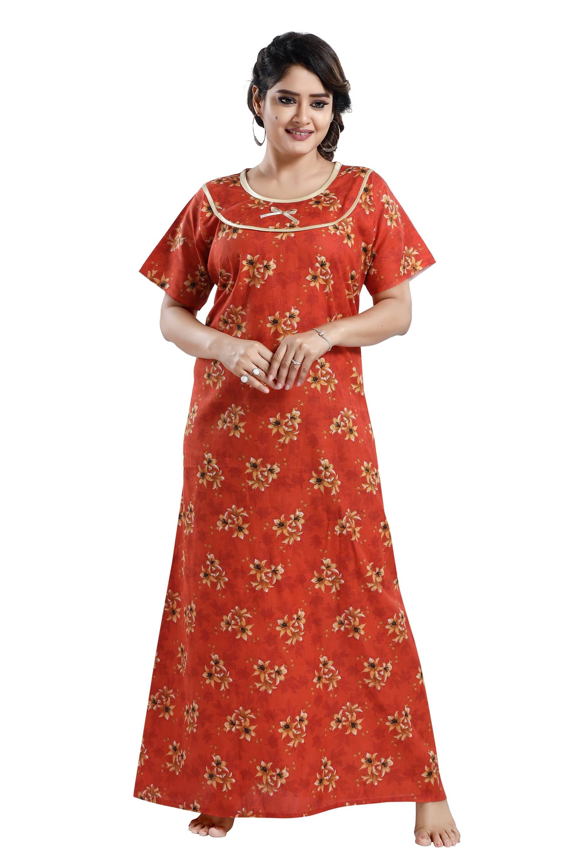 Mallinath Multicolor Cotton Women's Nightwear Nighty & Night Gowns ( Pack of 1 ) Mallinath Multicolor Cotton Women's Nightwear Nighty & Night Gowns ( Pack of 1 )